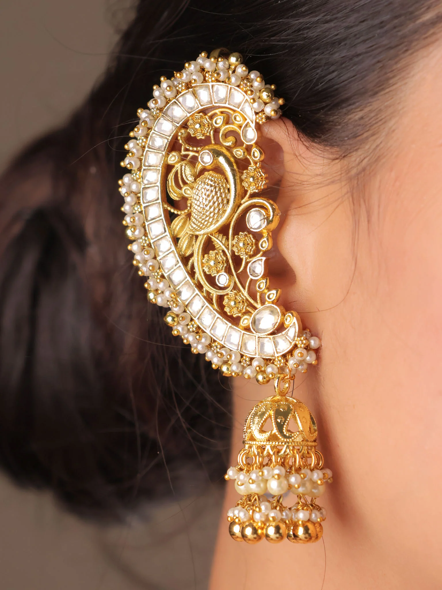 Chandrika Crescent Ear Cuff Jhumka