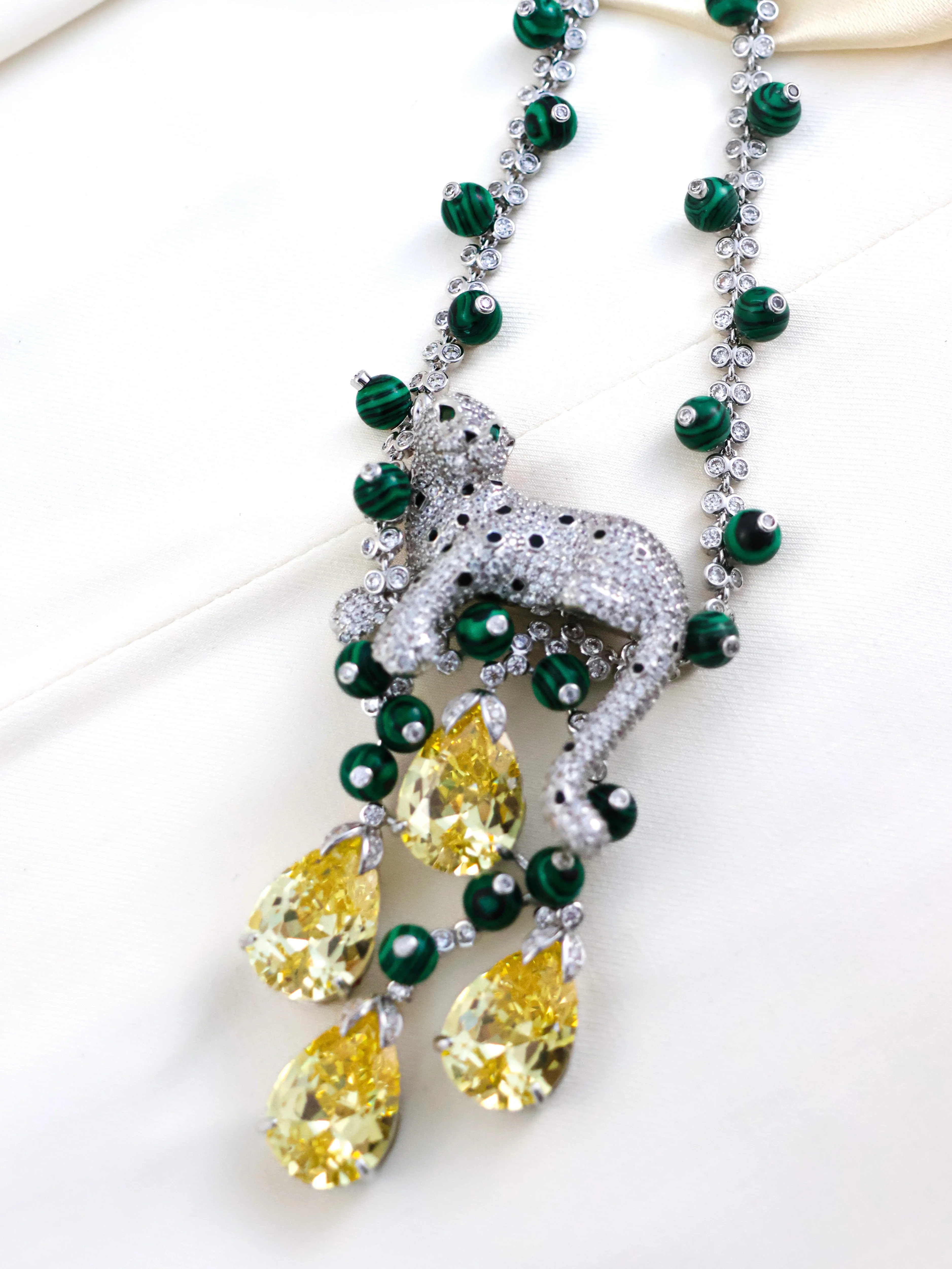 Citrine Panther Elegance Necklace