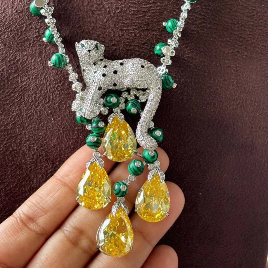 Citrine Panther Elegance Necklace - Image 3