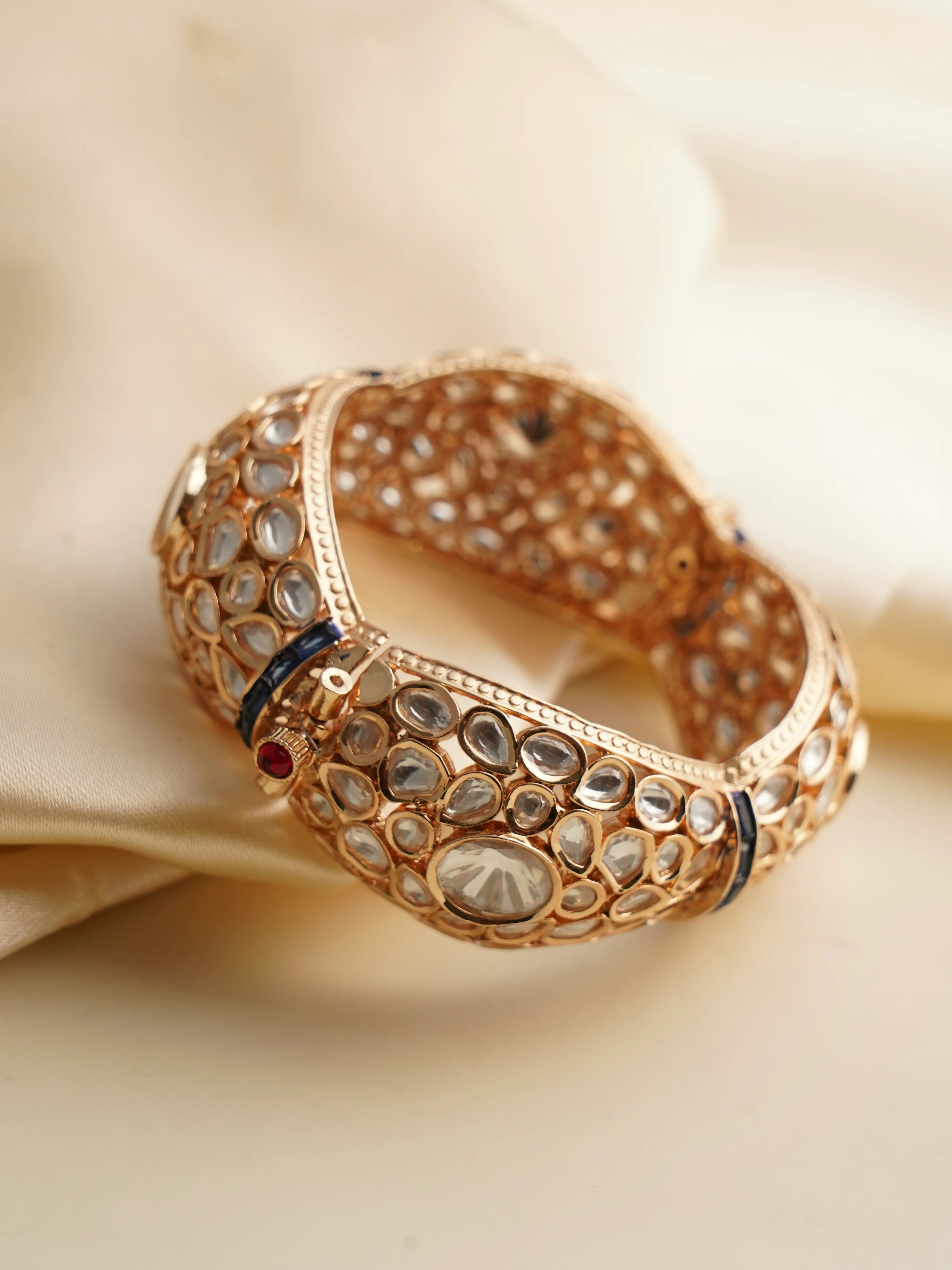Designer Heritage Polki kundan kada Openable - Image 3
