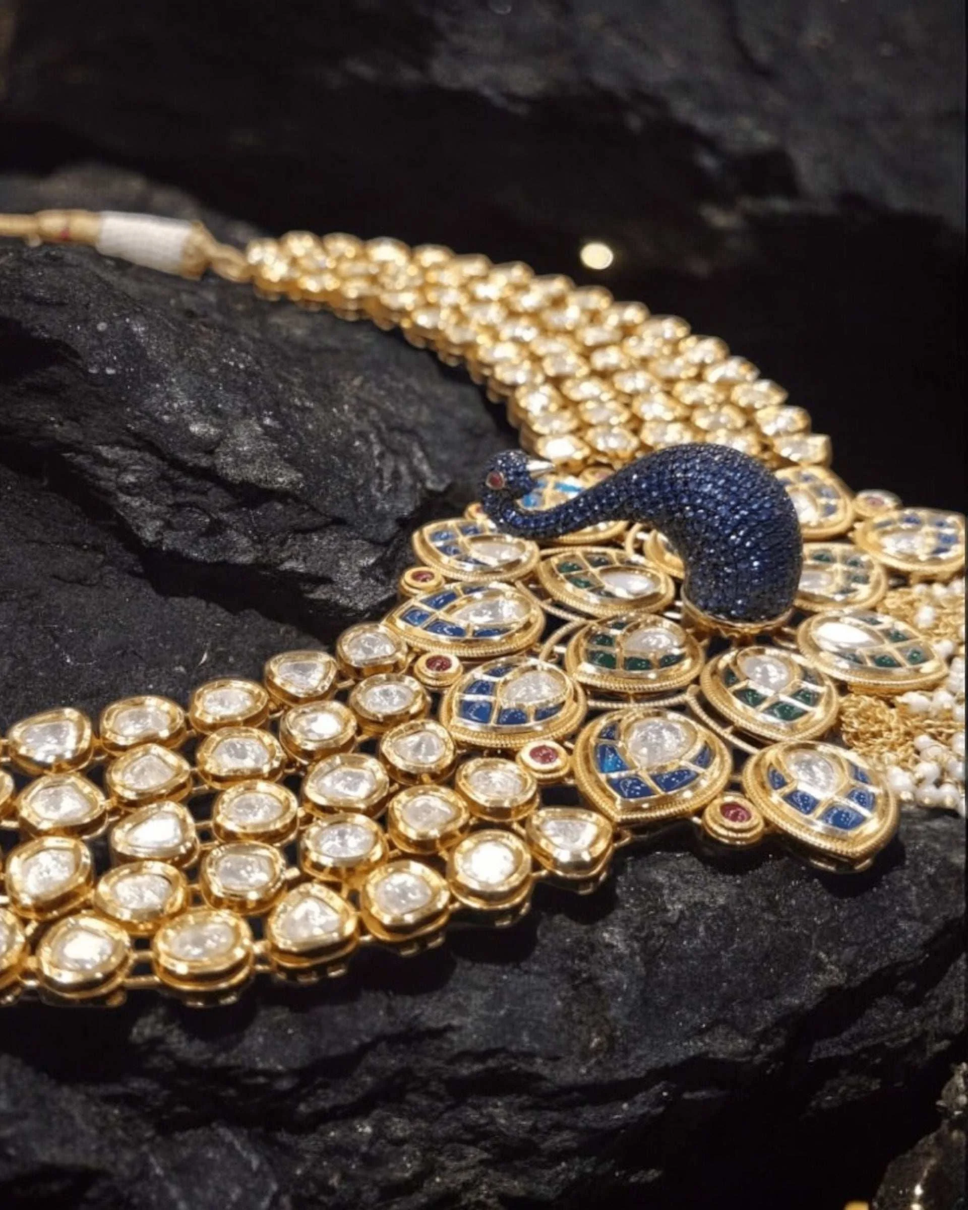 Designer Peacock Set -Premium Kundan Polki - Image 3