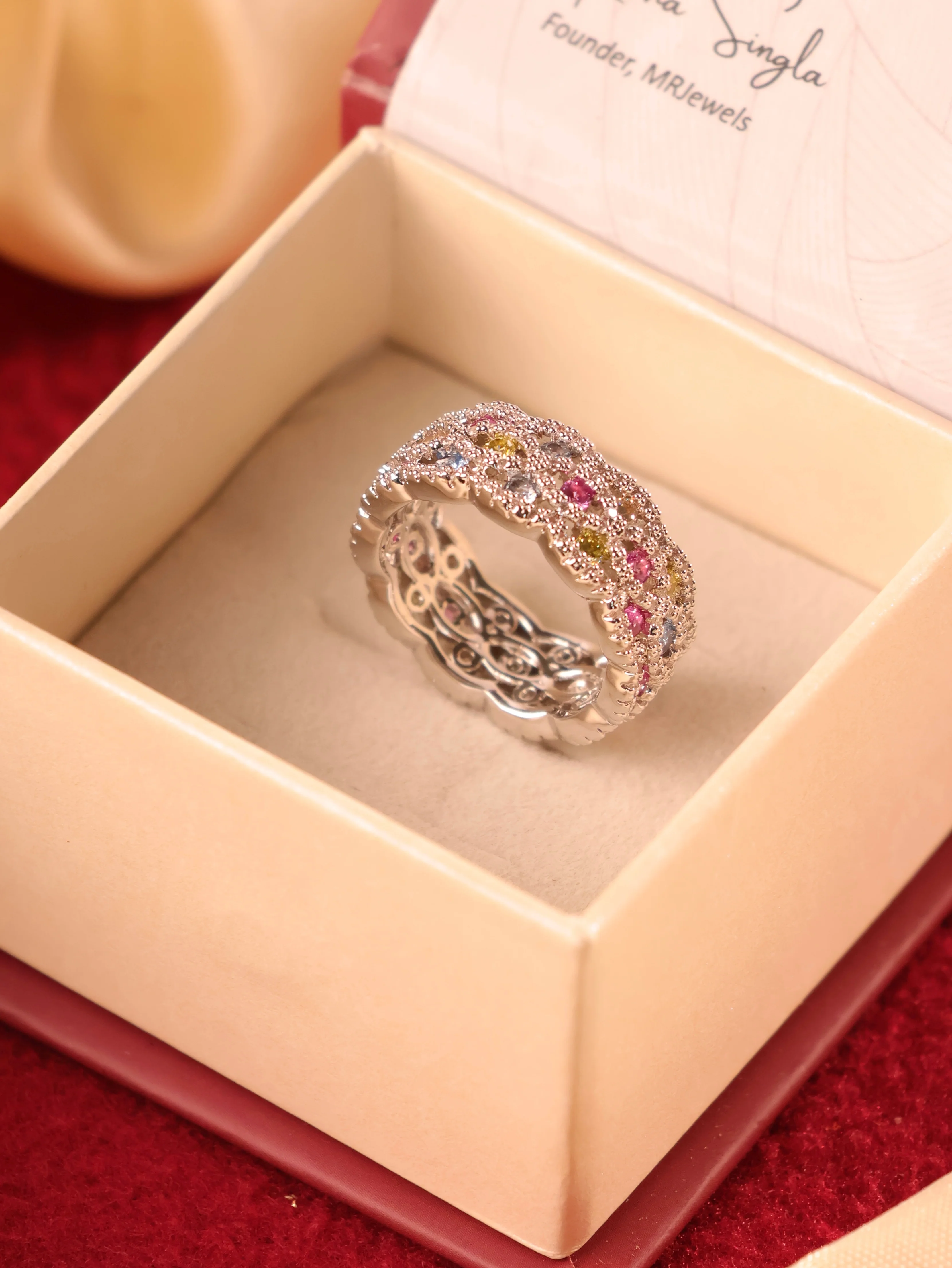 Multicolored Diamond Band