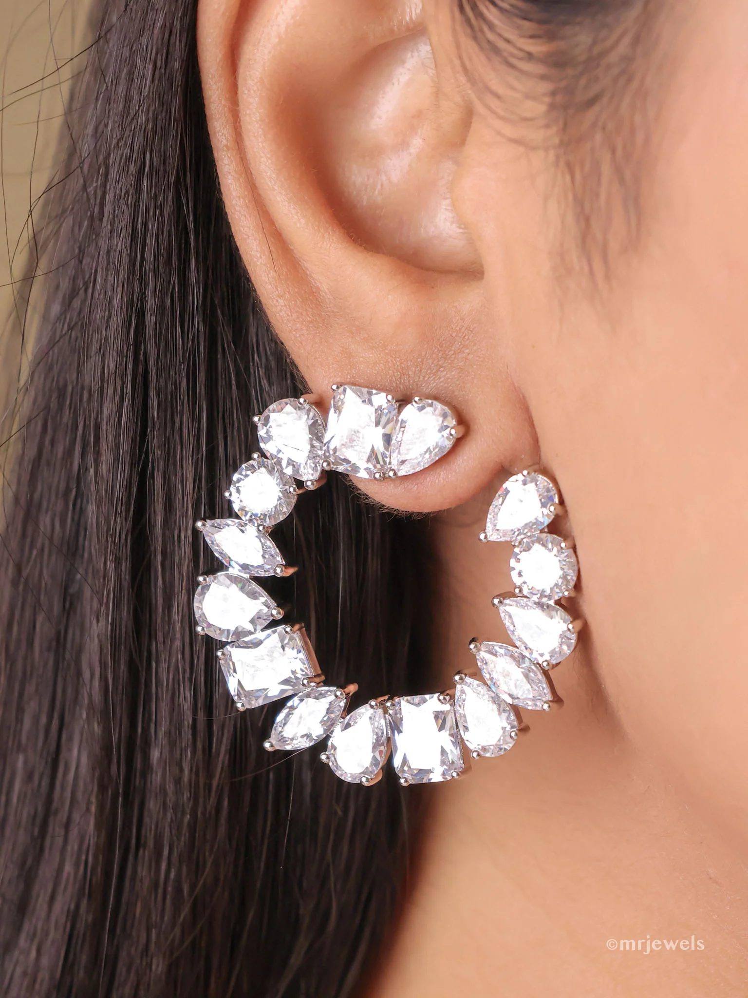 Diamond Hoop Danglers - Image 2