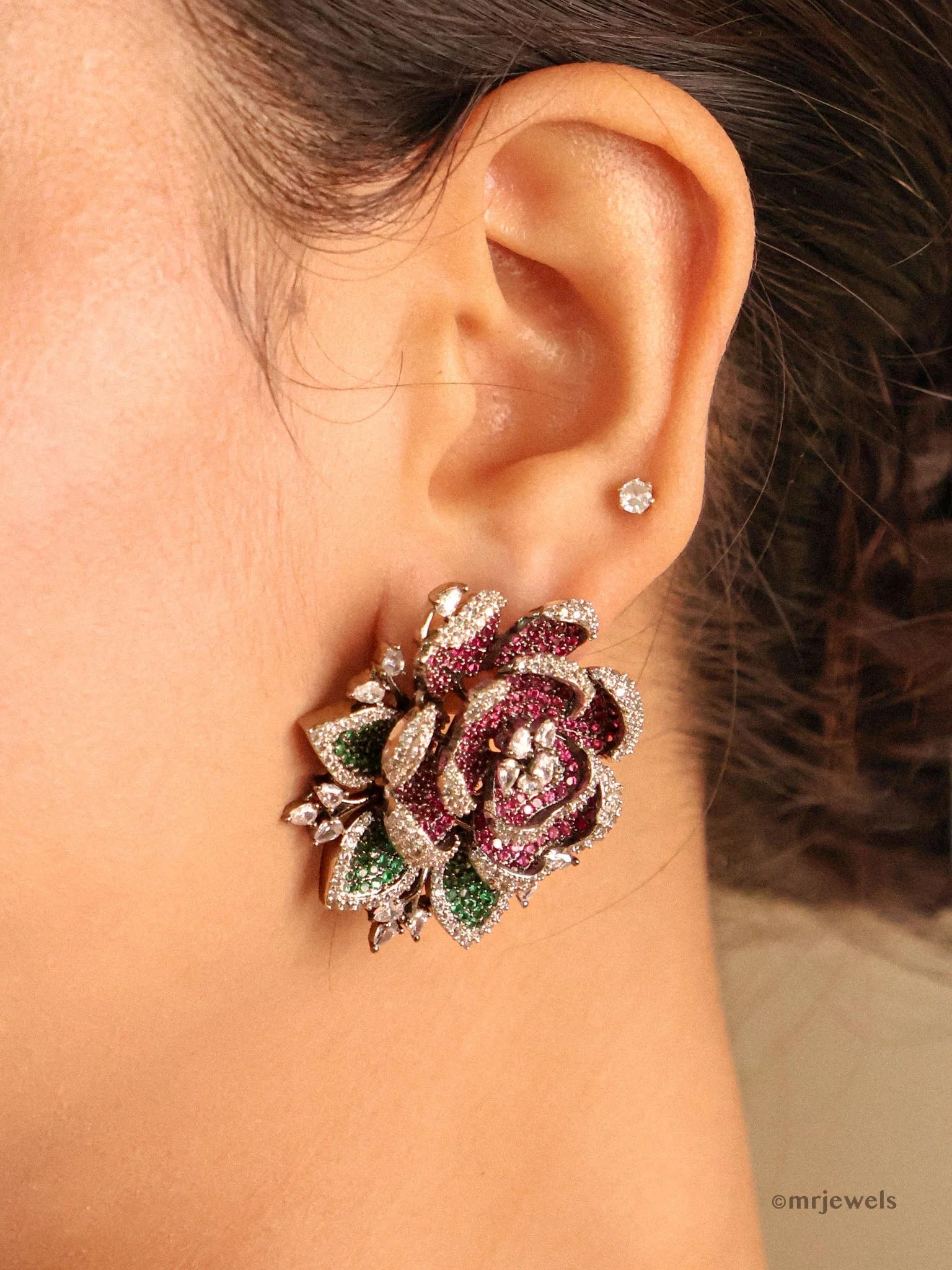 Diamond Ruby Designer studs