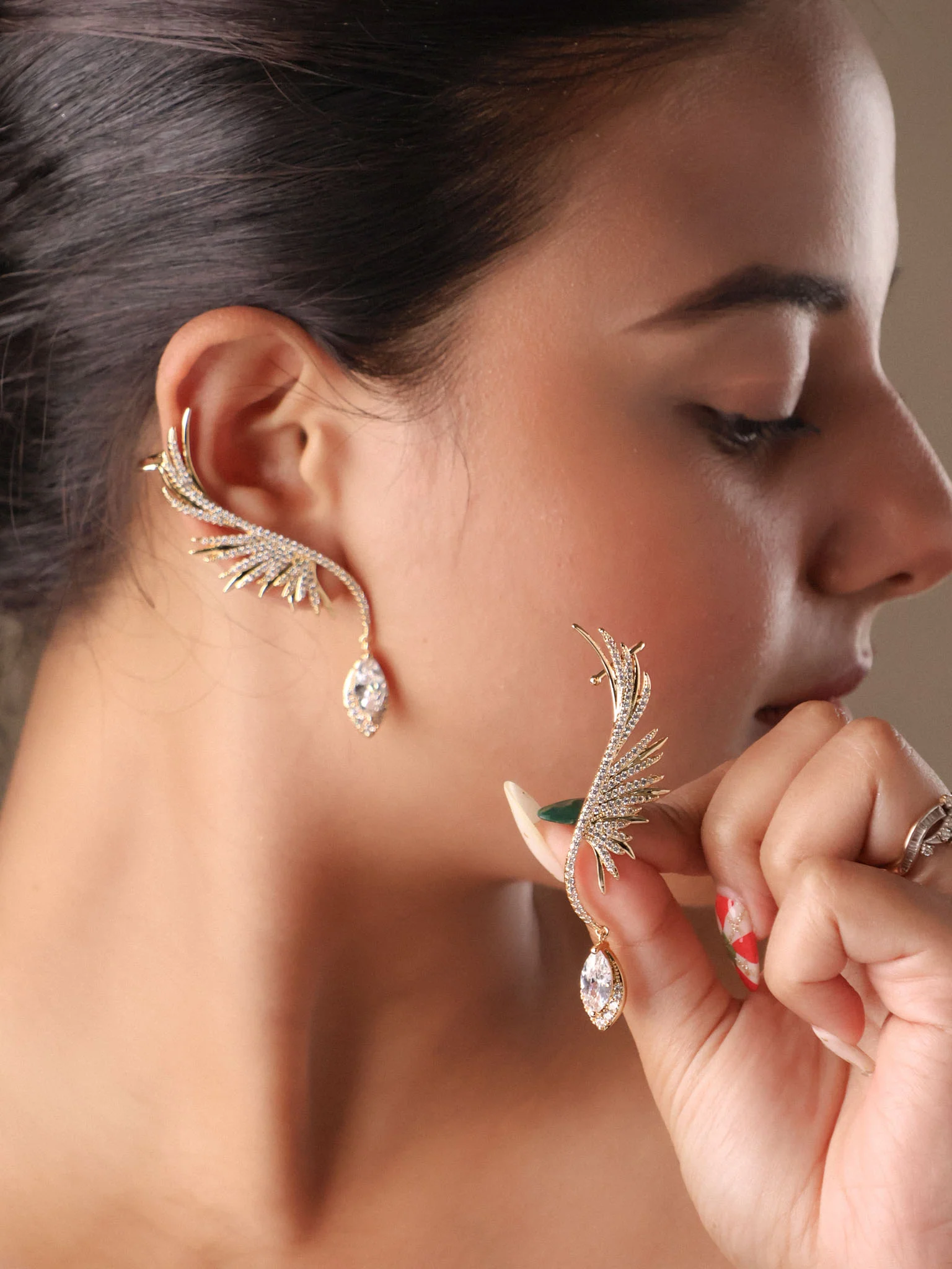 Diamond Wing EarCuff – Modern Elegance with a Bold Twist - Image 4