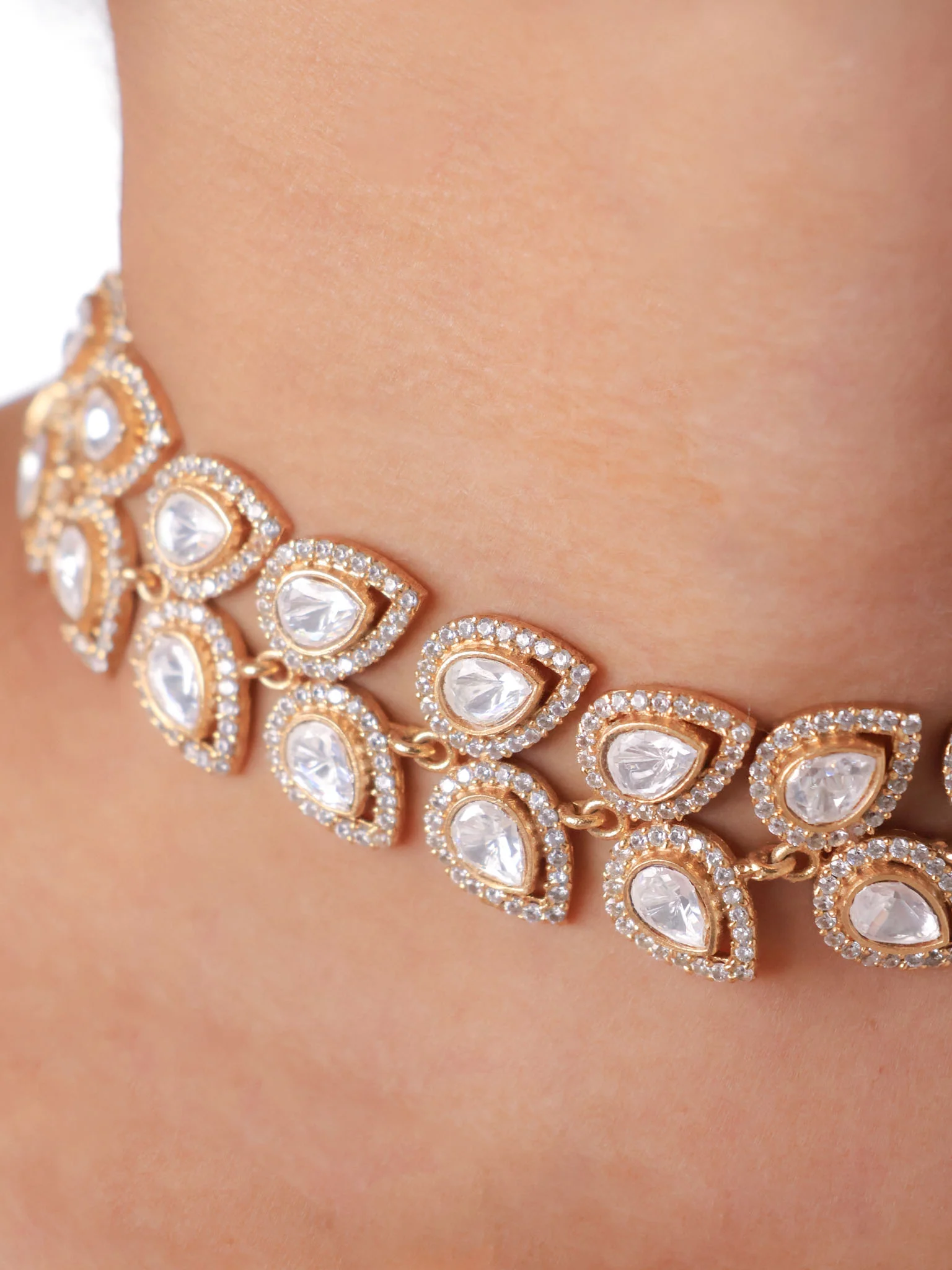 Double-layered kundan Polki Choker - Image 2