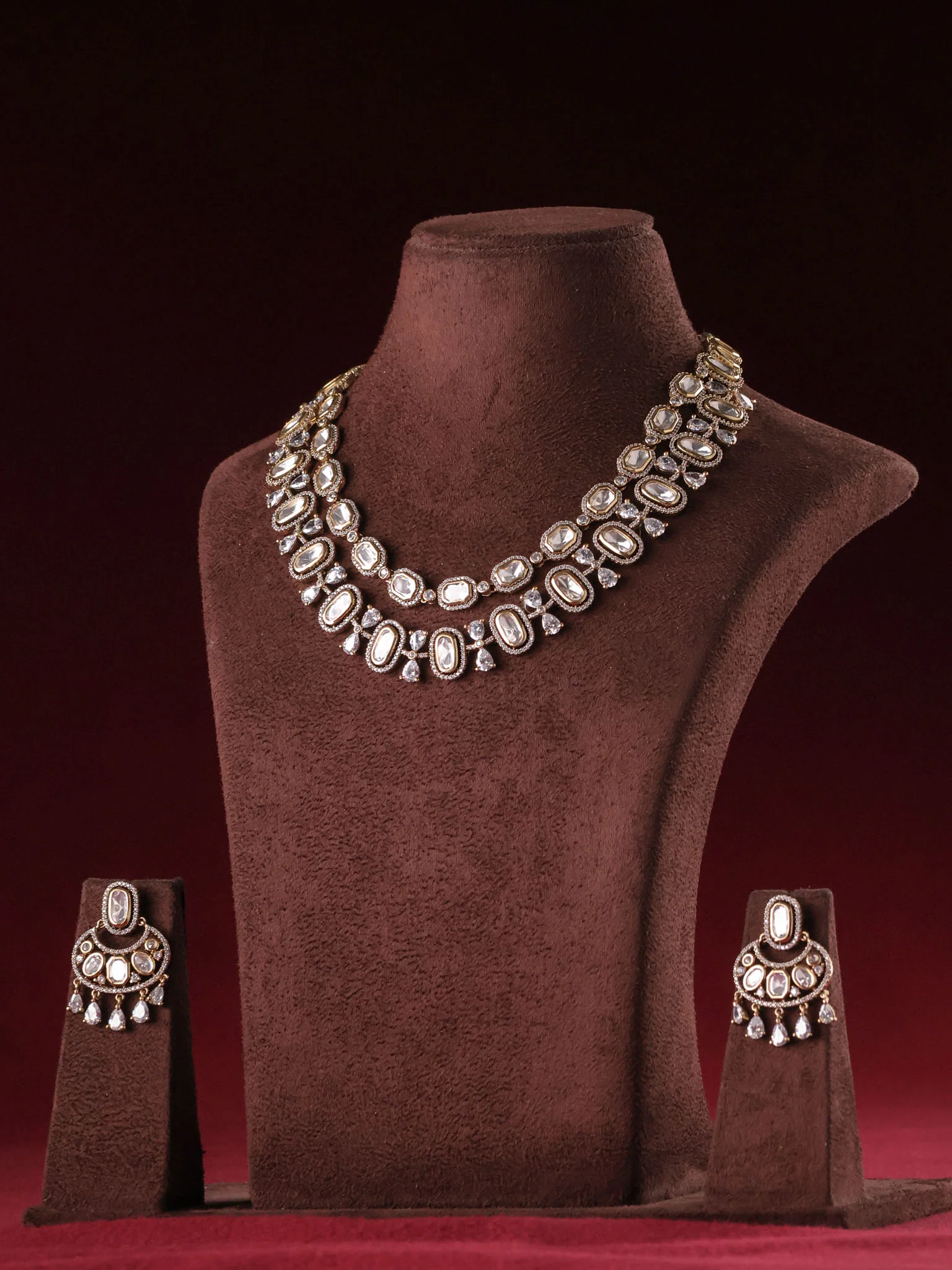 Dual-Layer Polki Moissanite Royale Set