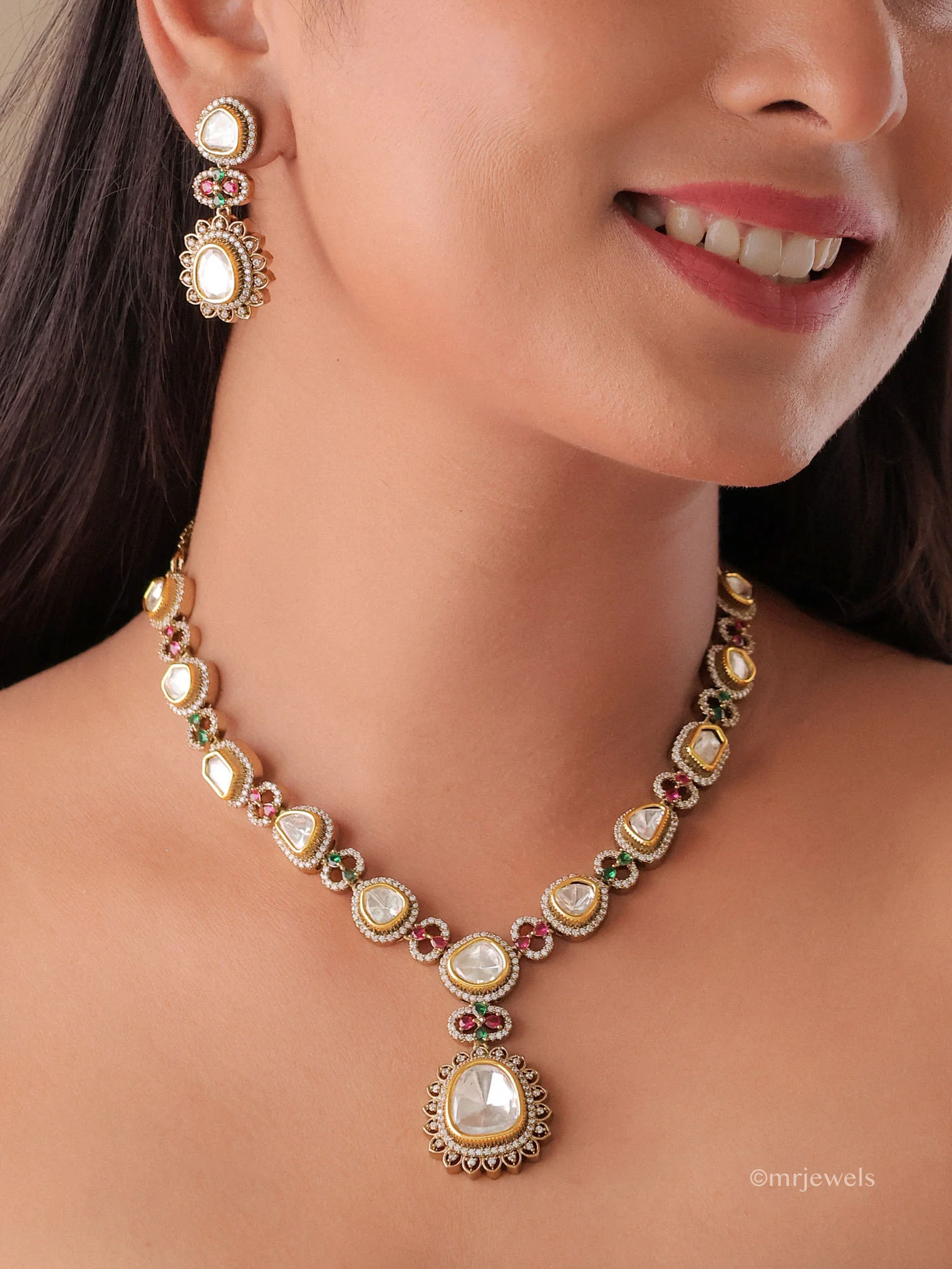 Elaria Polki Necklace Set