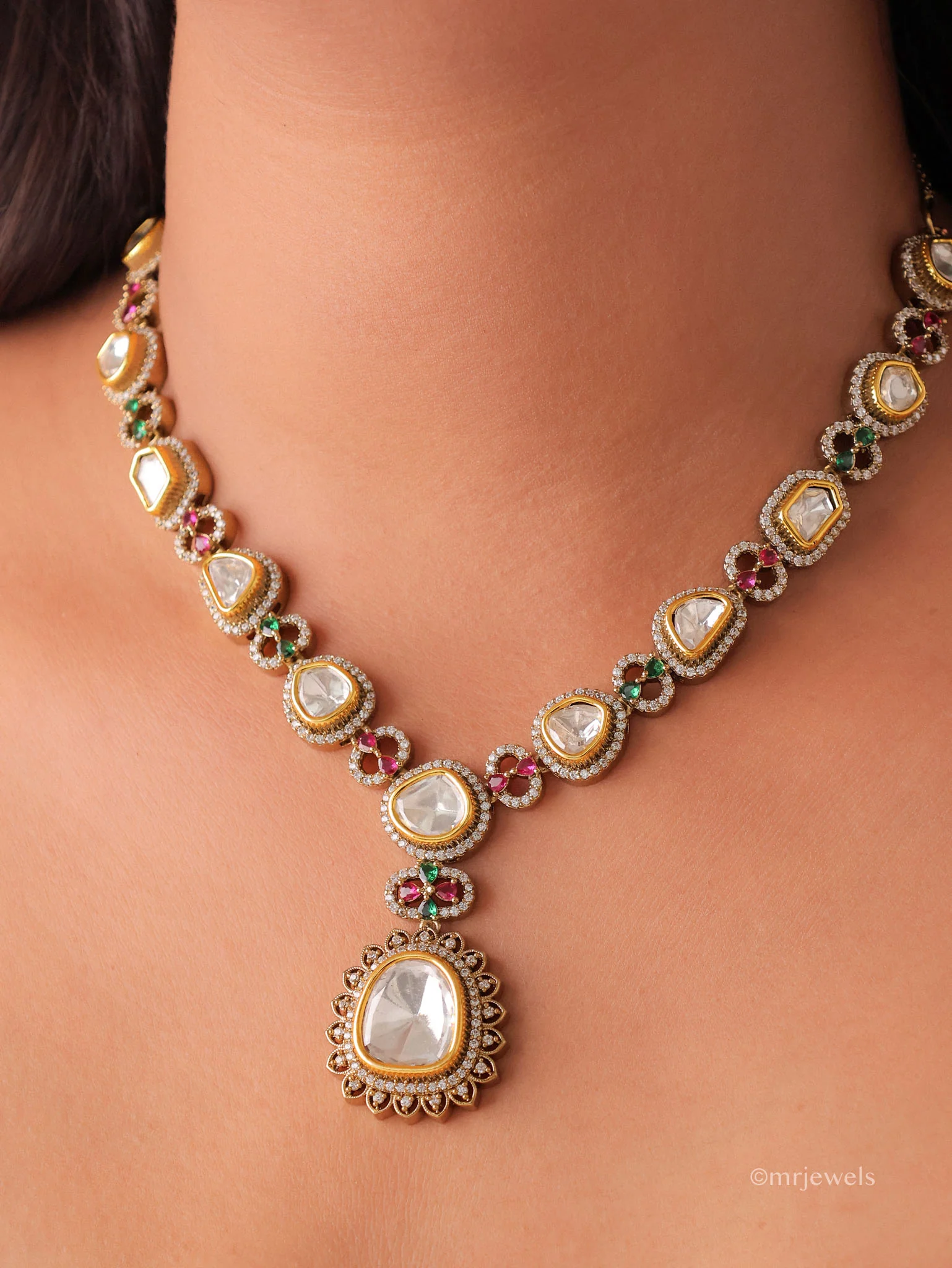 Elaria Polki Necklace Set - Image 2