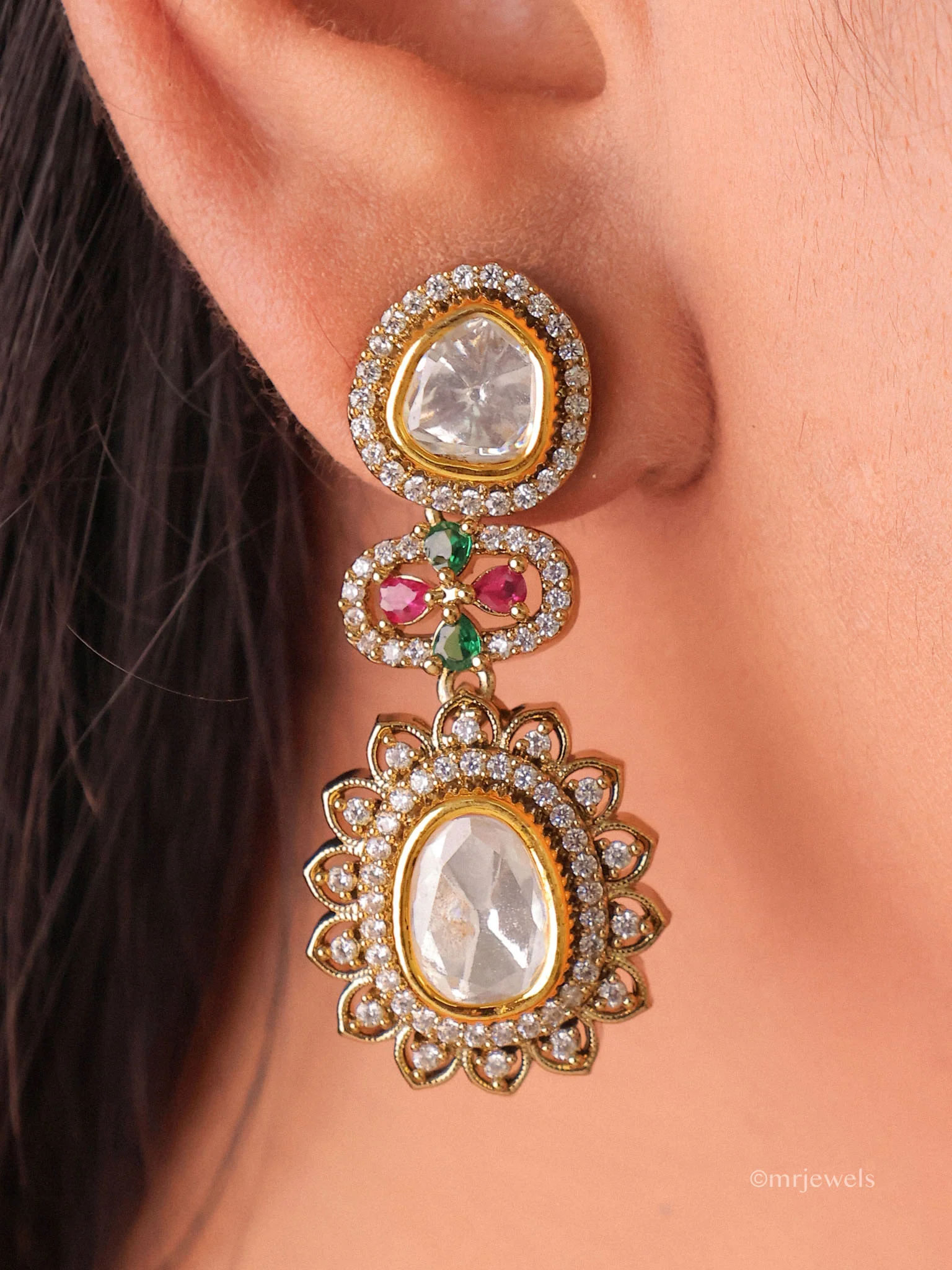 Elaria Polki Necklace Set - Image 3