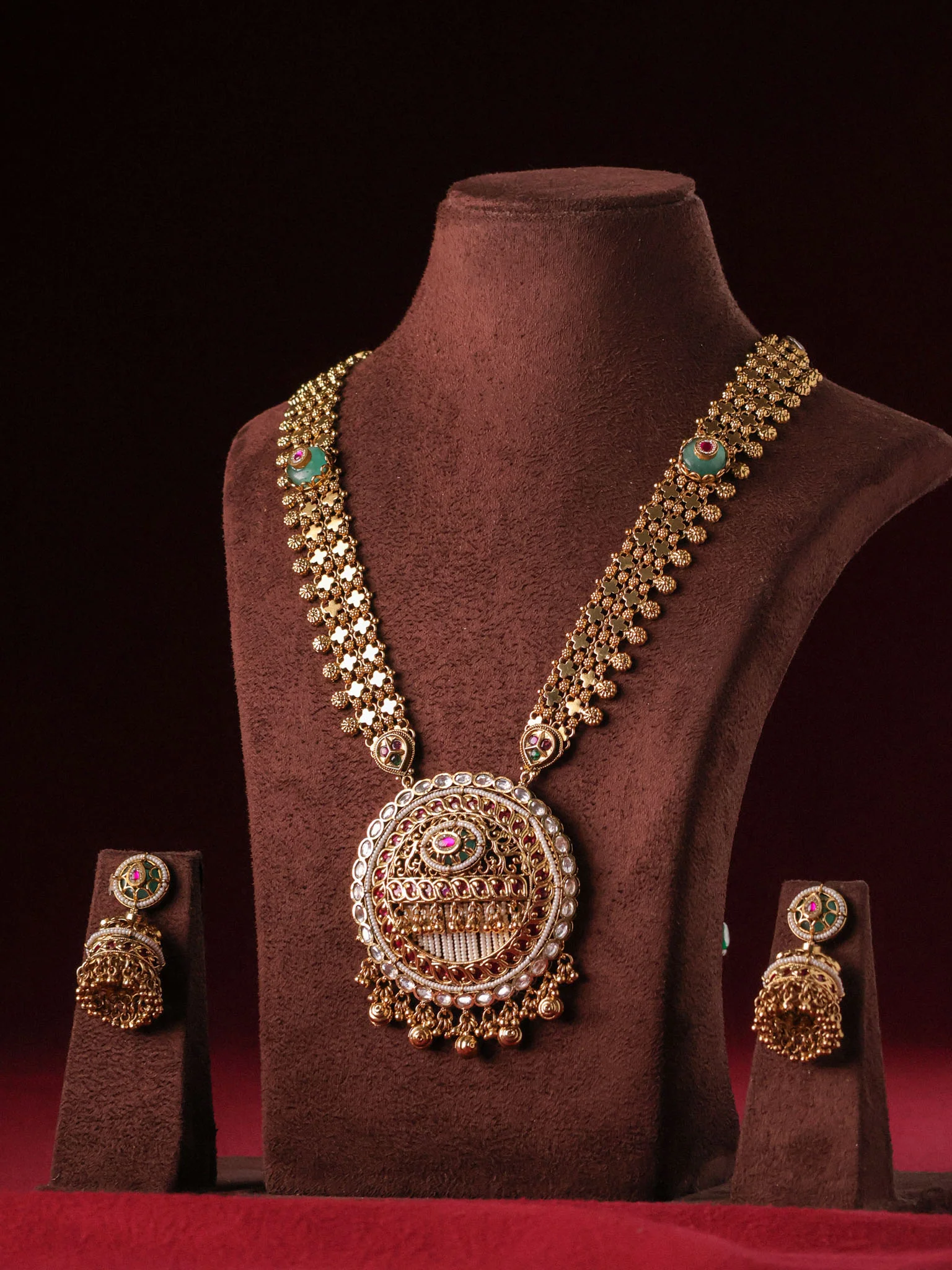 Emerald Darbar Jadau  Haar Set