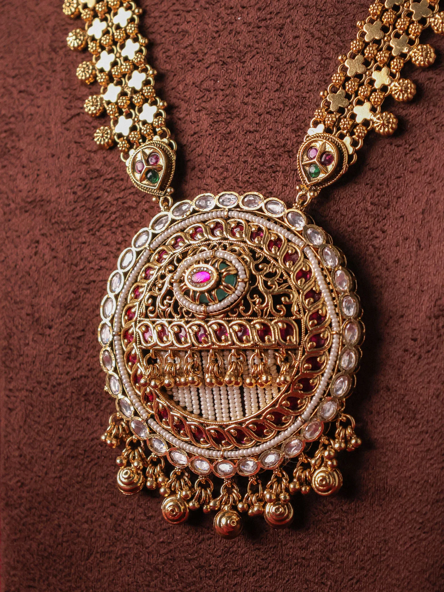 Emerald Darbar Jadau  Haar Set - Image 2