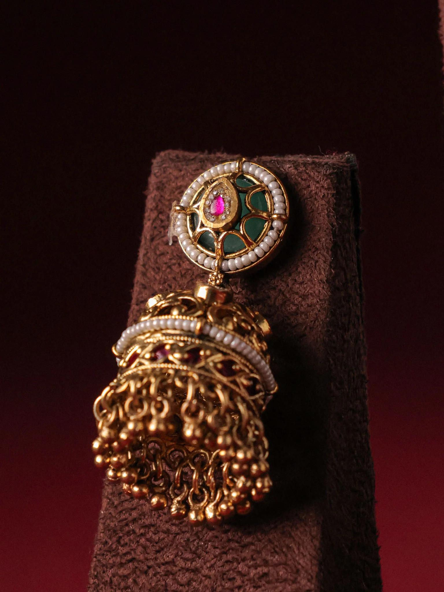 Emerald Darbar Jadau  Haar Set - Image 3
