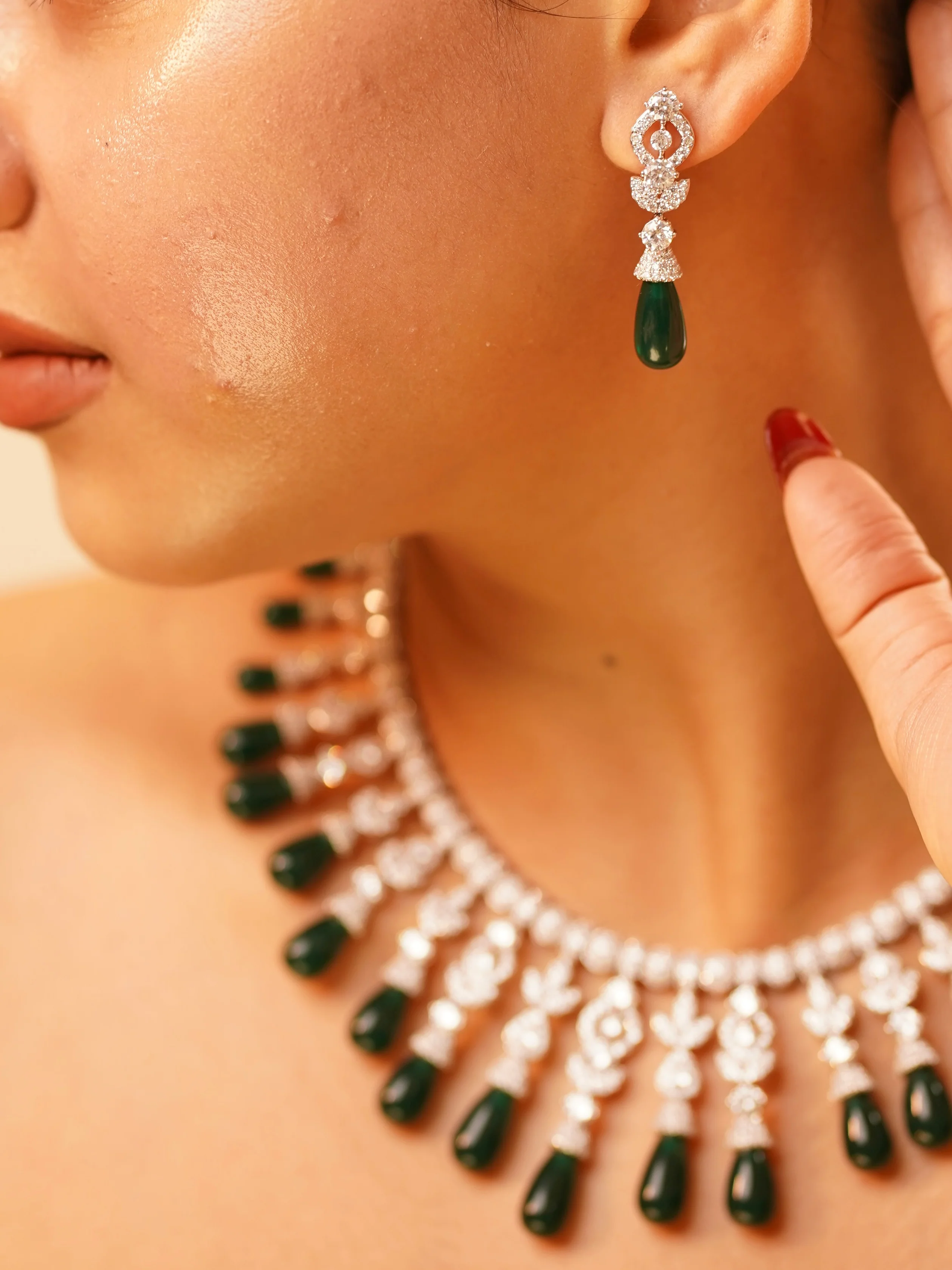 Emerald Drops Luxe Statement Set - Image 2