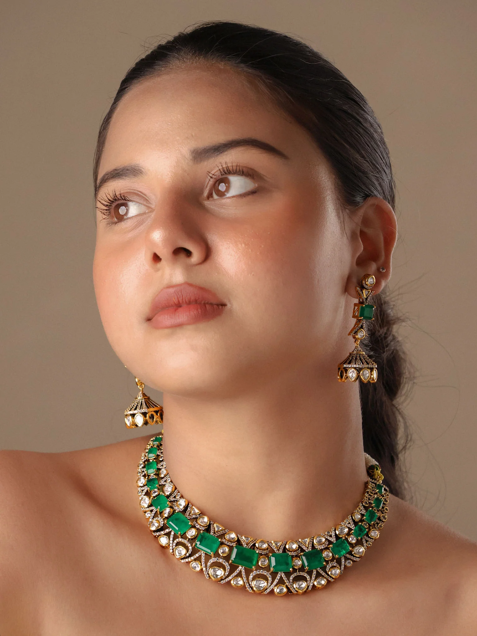 Emerald Noor Kundan Choker Set