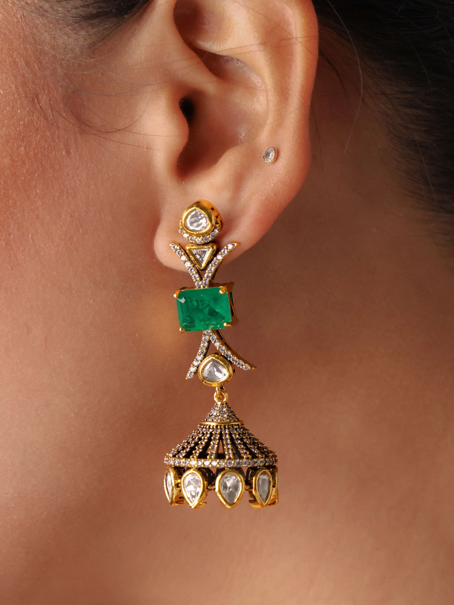 Emerald Noor Kundan Choker Set - Image 3