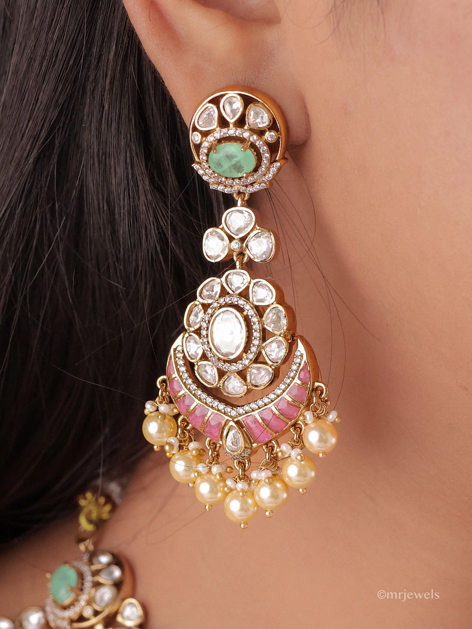 Emerald Rajwada Polki Grandeur Choker - Image 12