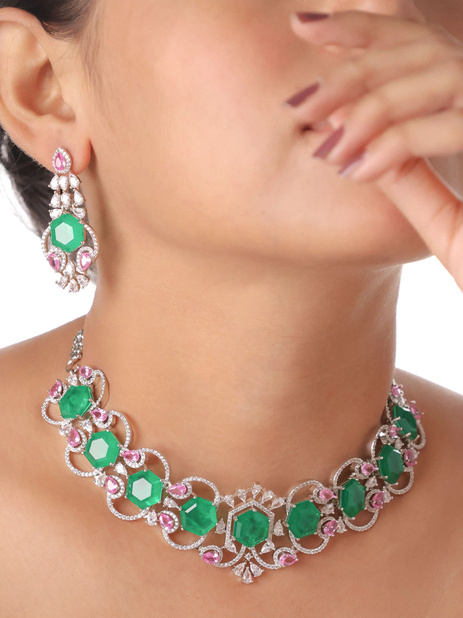 Emerald Rosé Couture Choker