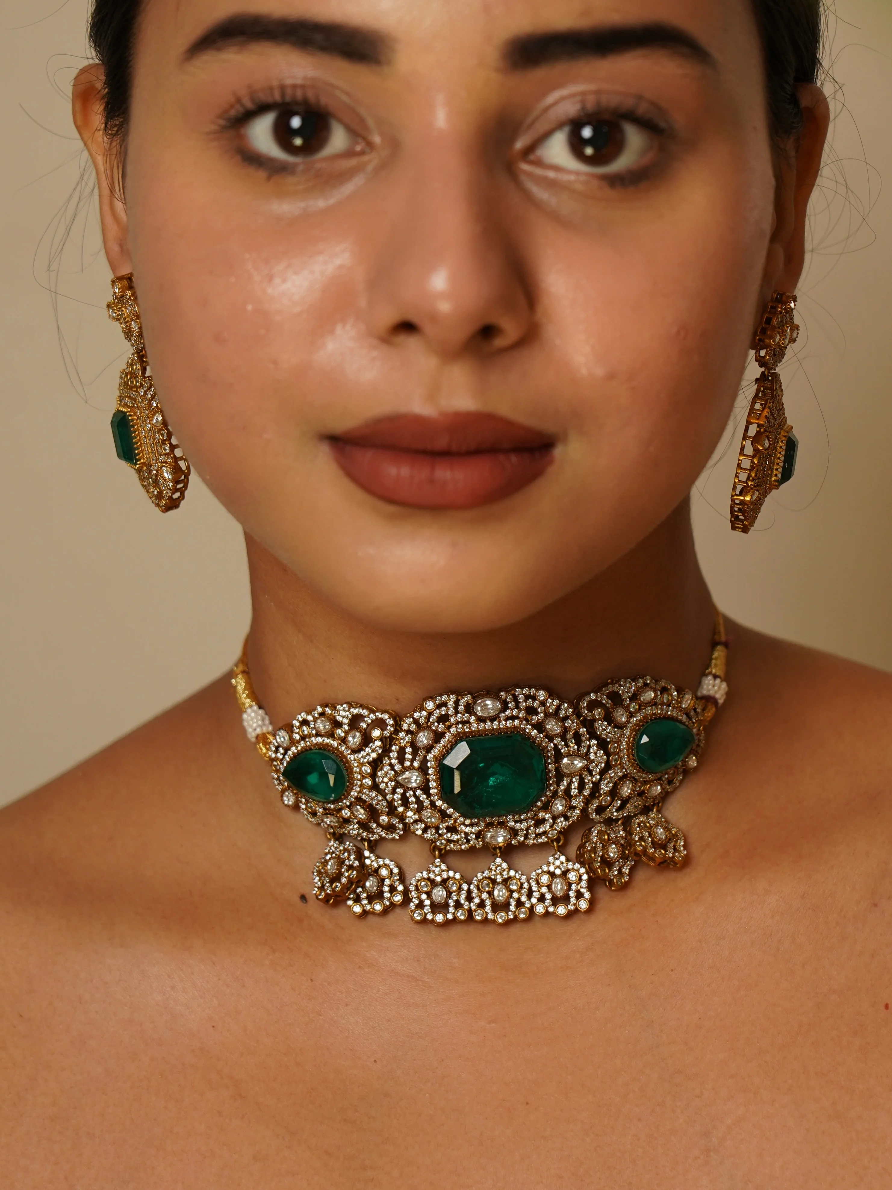 Emerald Royale Polki Choker Set