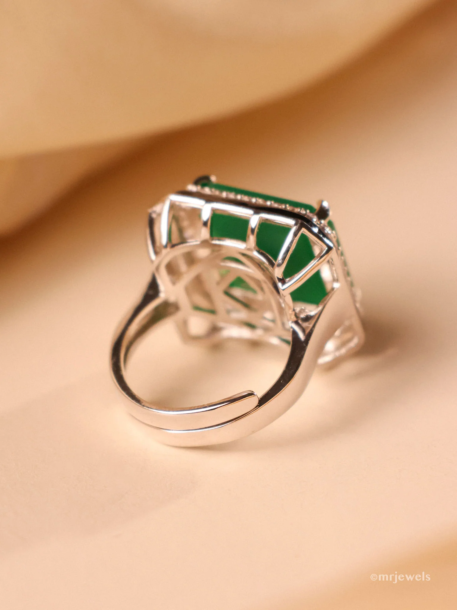 Emerald & Ruby Diamond Luxe Cocktail Ring - Image 4
