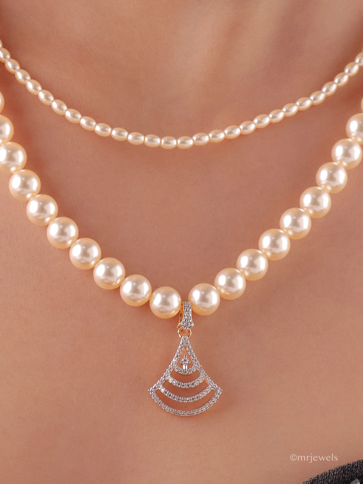Eshana Layered Freshwater Pearl Necklace - Image 2