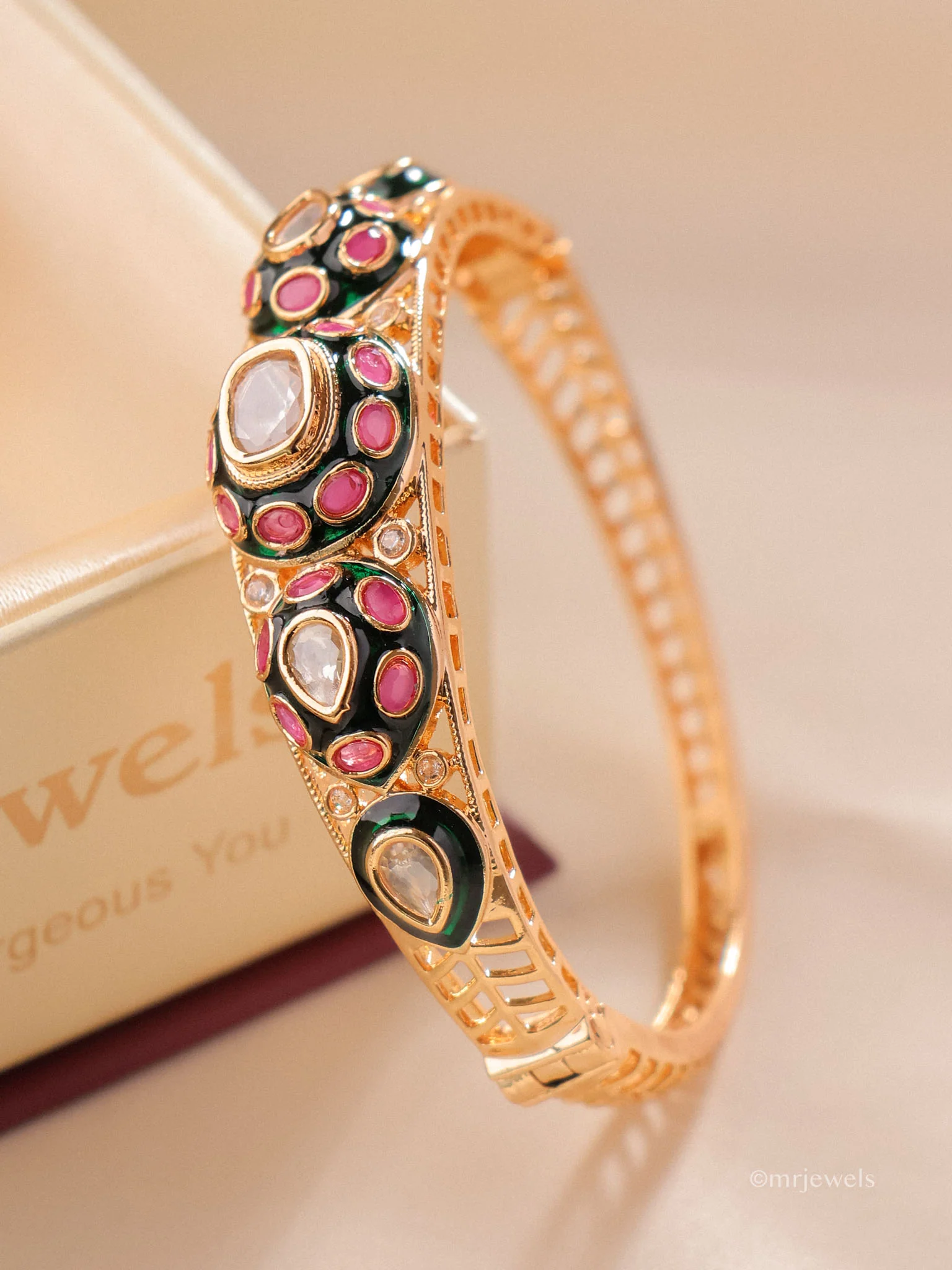 Eshana Statement Kundan Polki Bracelet