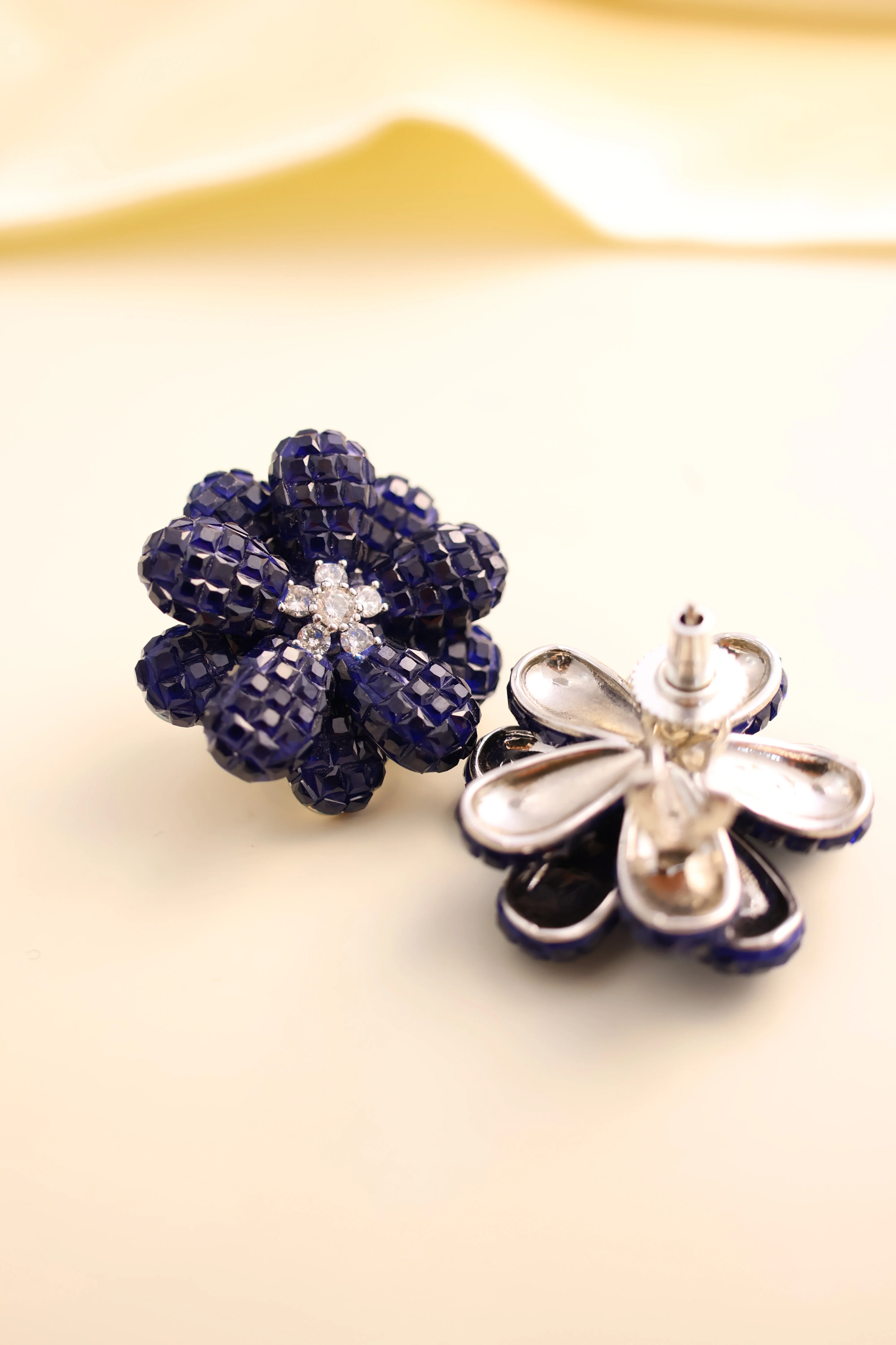 Exquisite Diamond Floral Invisible setting Earrings - Image 3