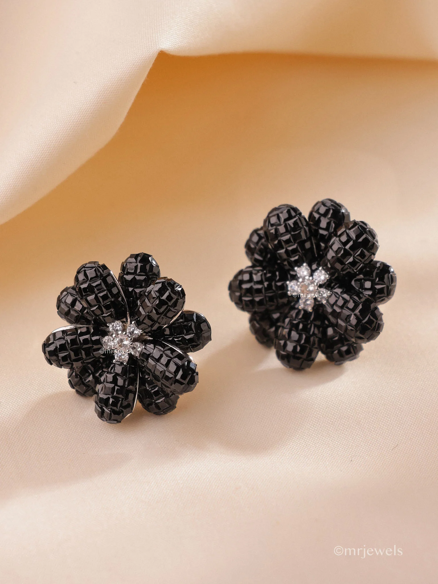 Exquisite Diamond Floral Invisible setting Earrings - Image 6