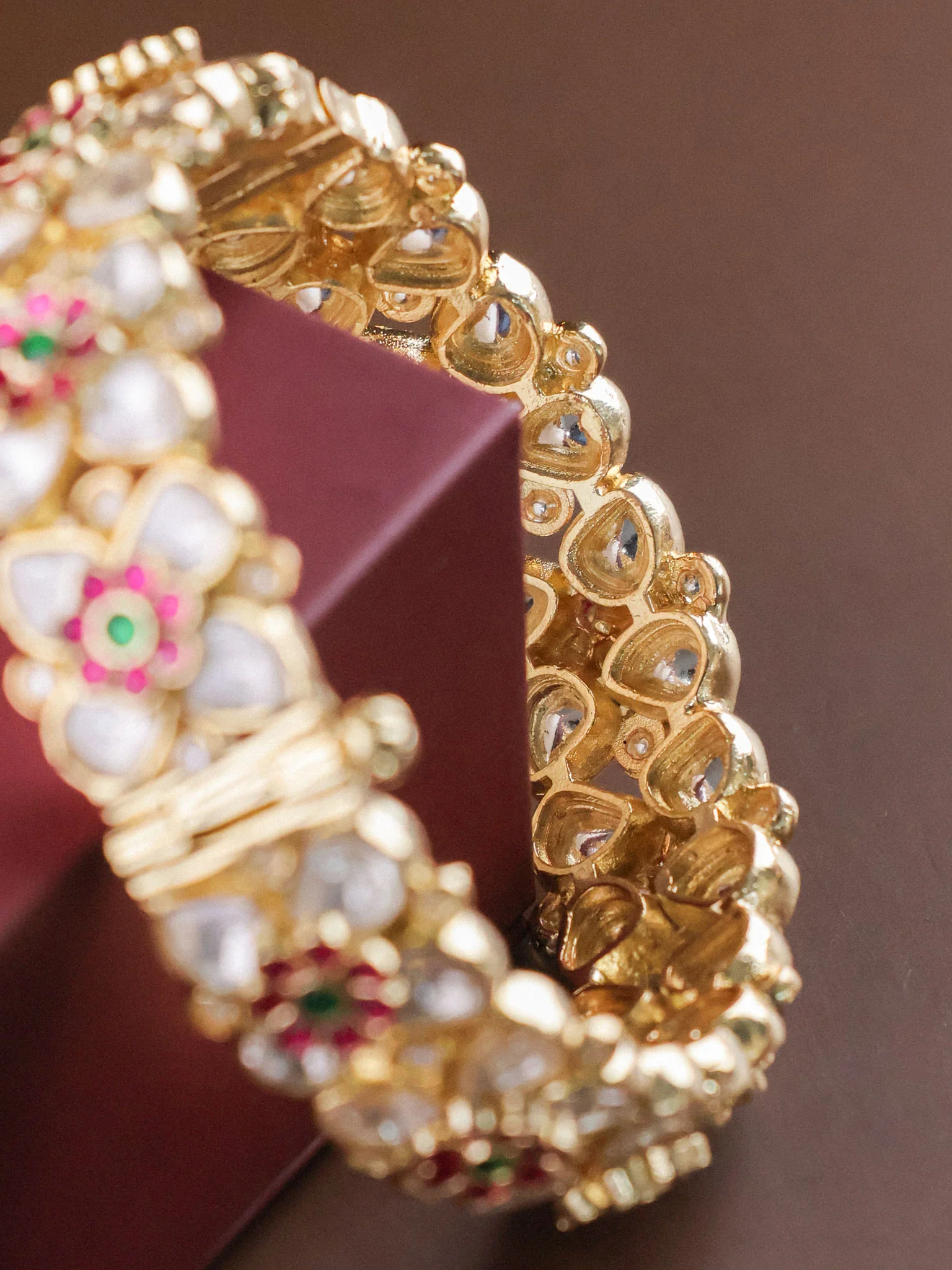 Floral Polki Indian Kada Openable - Image 8