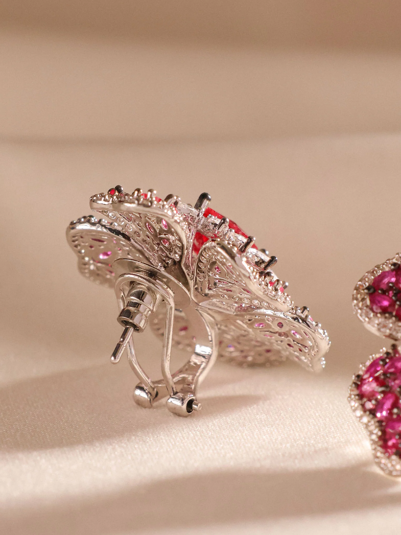 Floral Statement Stud Earrings - Image 4