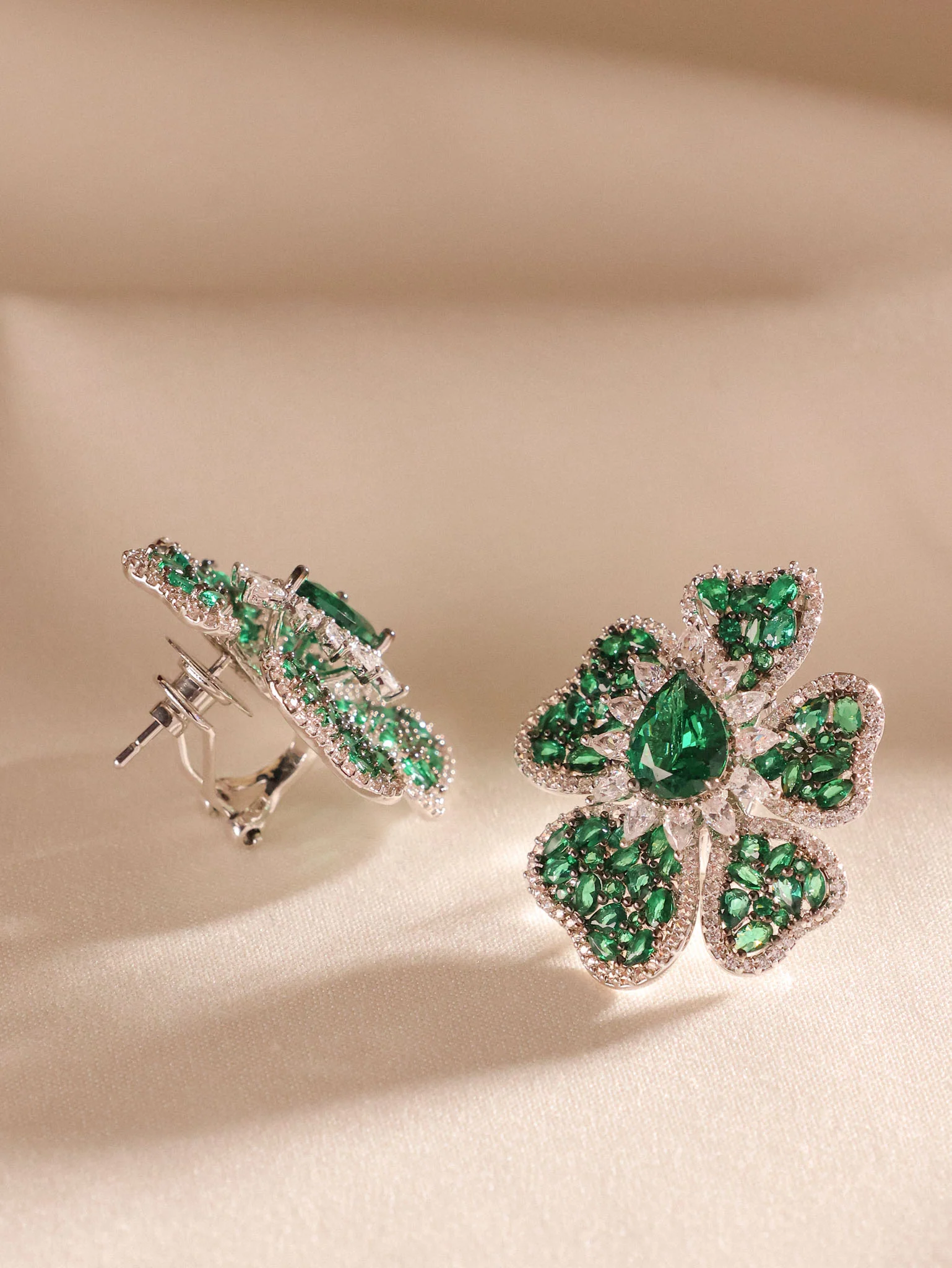 Floral Statement Stud Earrings - Image 6