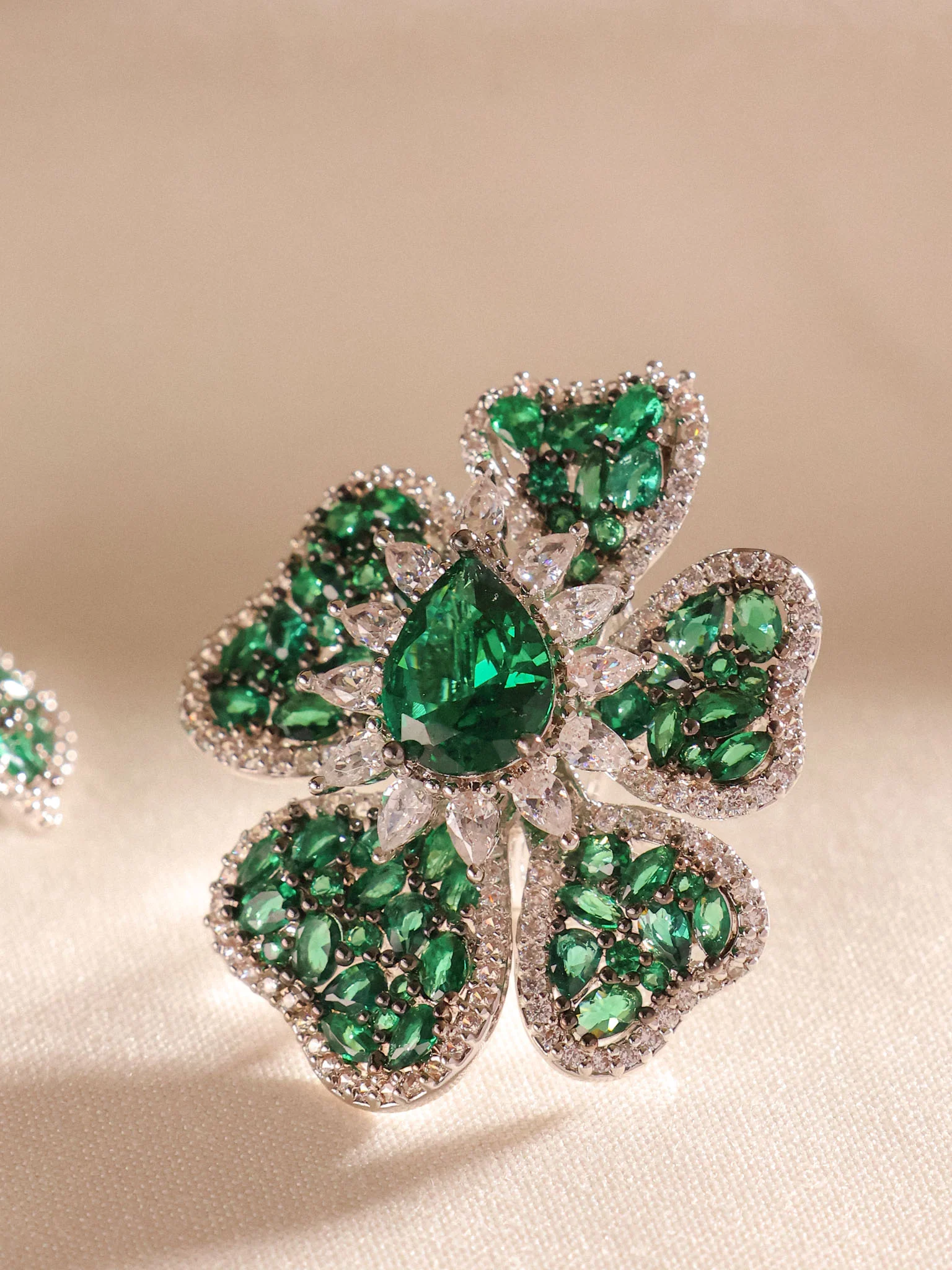 Floral Statement Stud Earrings - Image 8