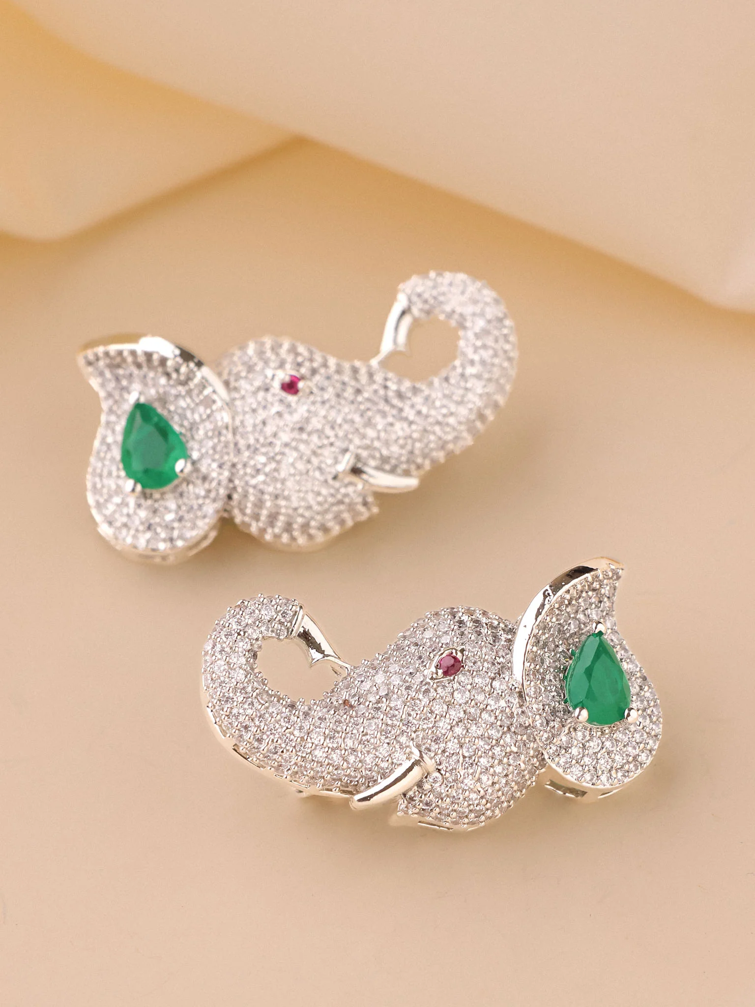 Gaja Noor Collar Buttons (Set of 2) — Silver & Gold Pair - Image 4