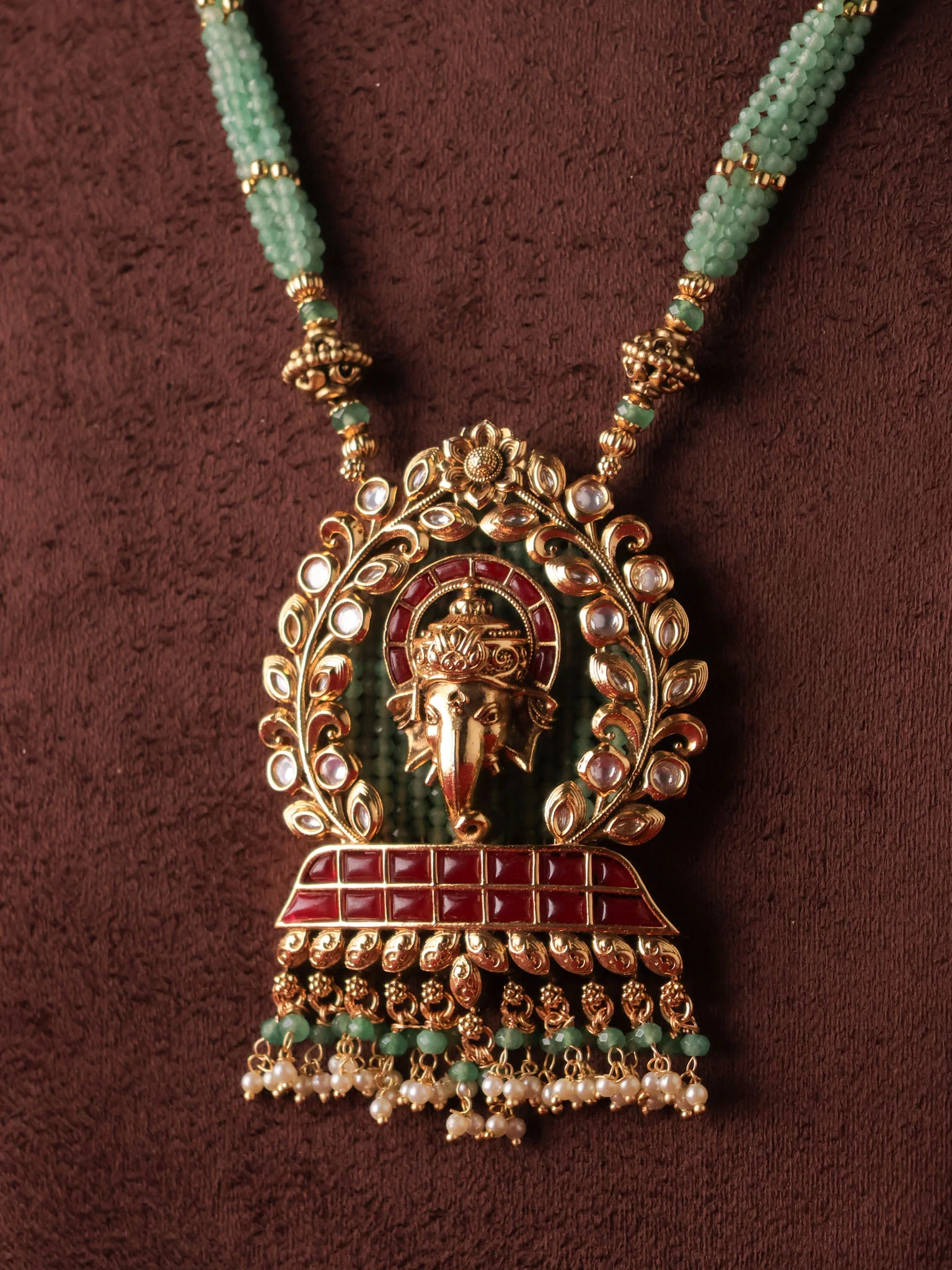 Ganvika Sacred Temple Ganesha Necklace Set - Image 2