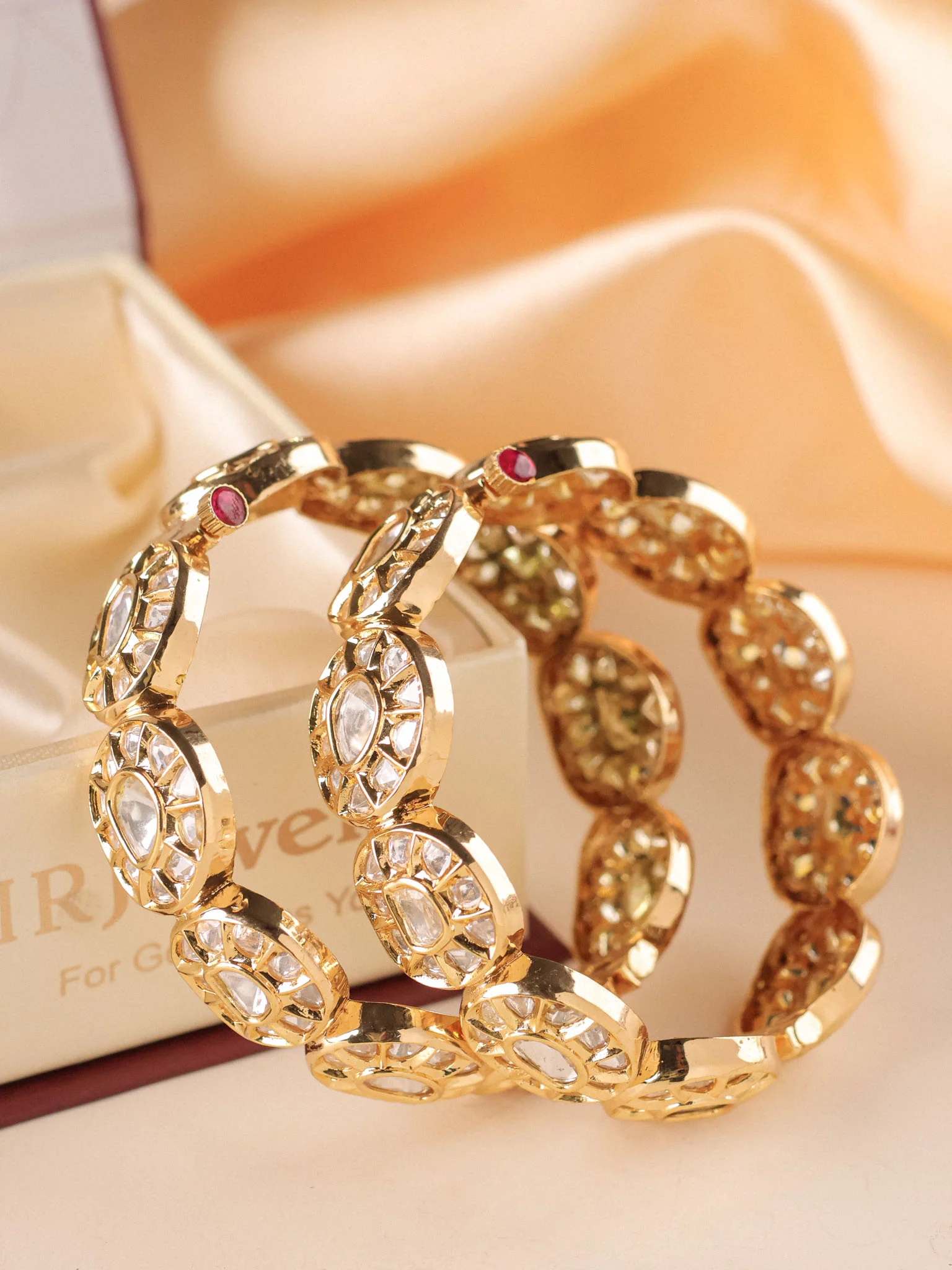 GOLD PLATED KUNDAN BANGLES