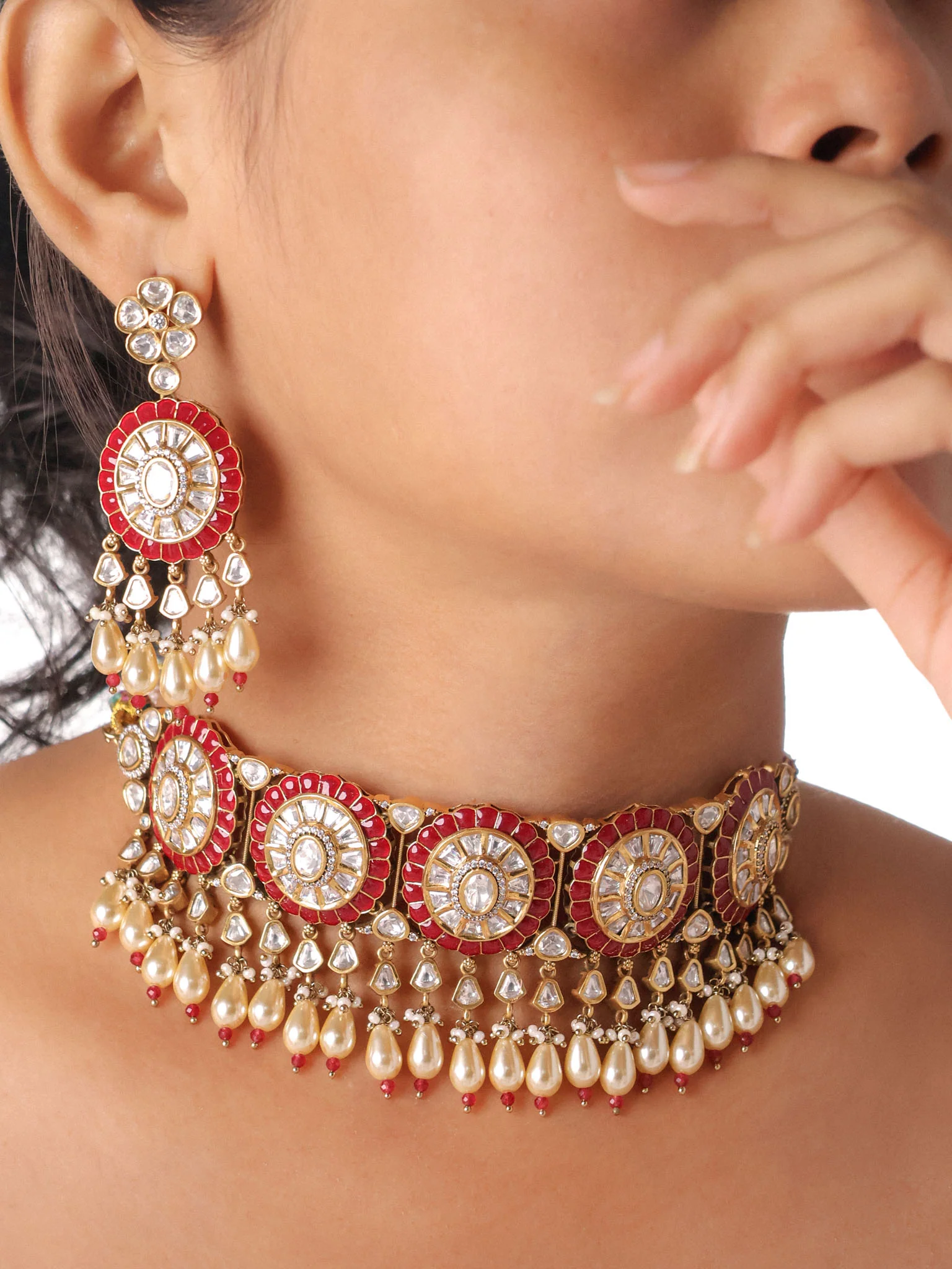 Gulabi Rivaayat Choker with Dangler Earrings