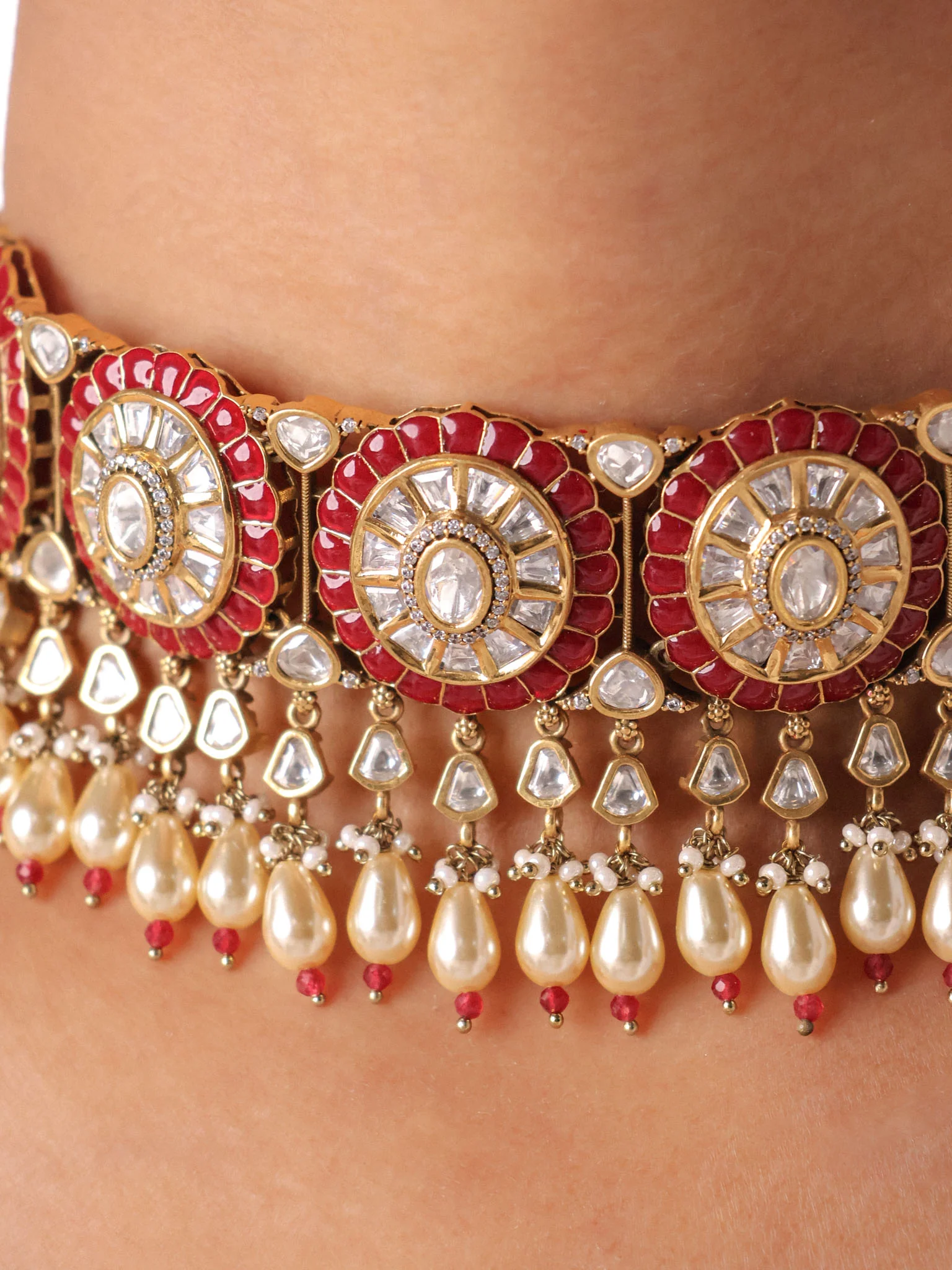 Gulabi Rivaayat Choker with Dangler Earrings - Image 2
