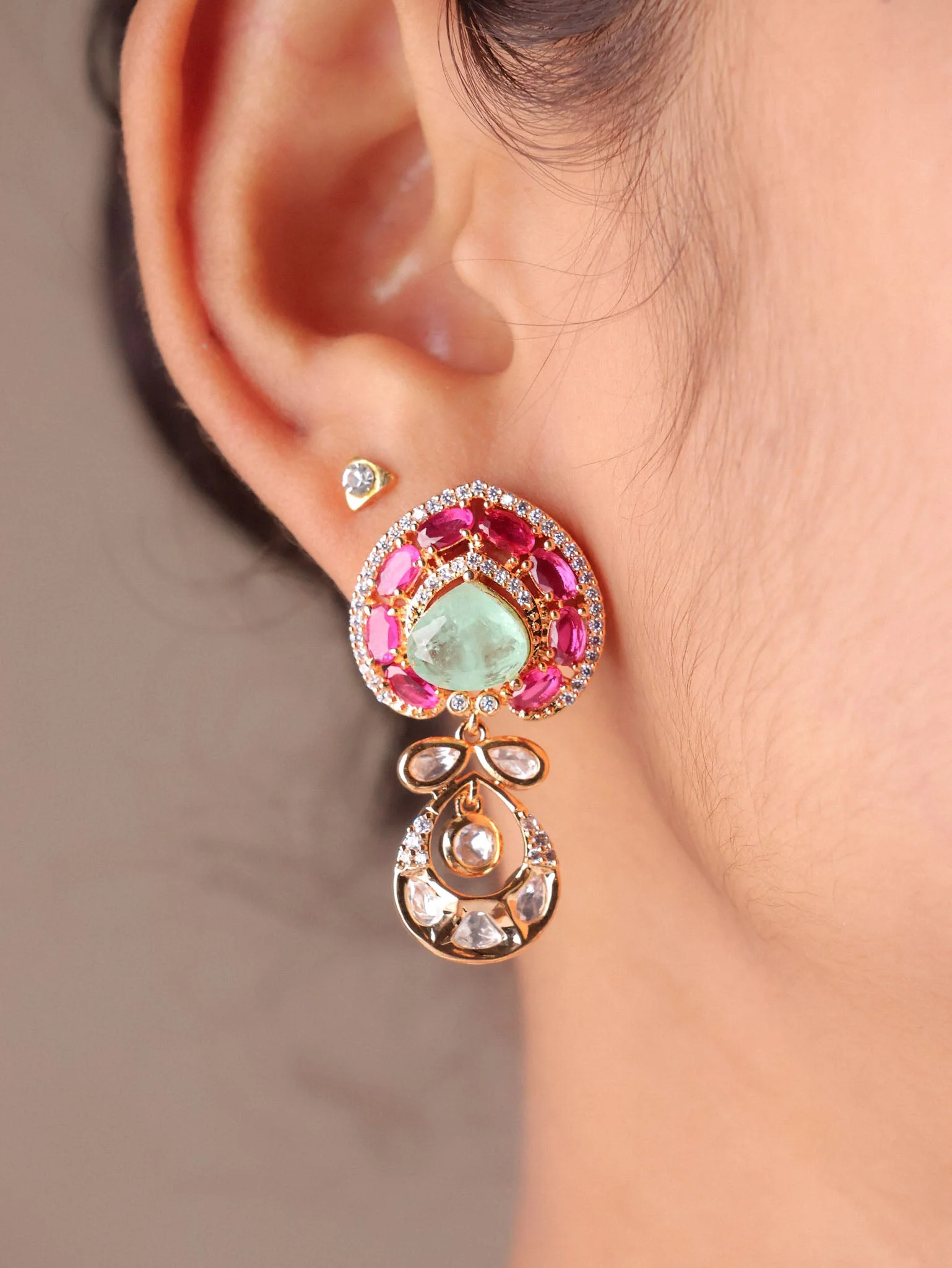 Gulbahar Mint Drop Pearl Choker Set - Image 3