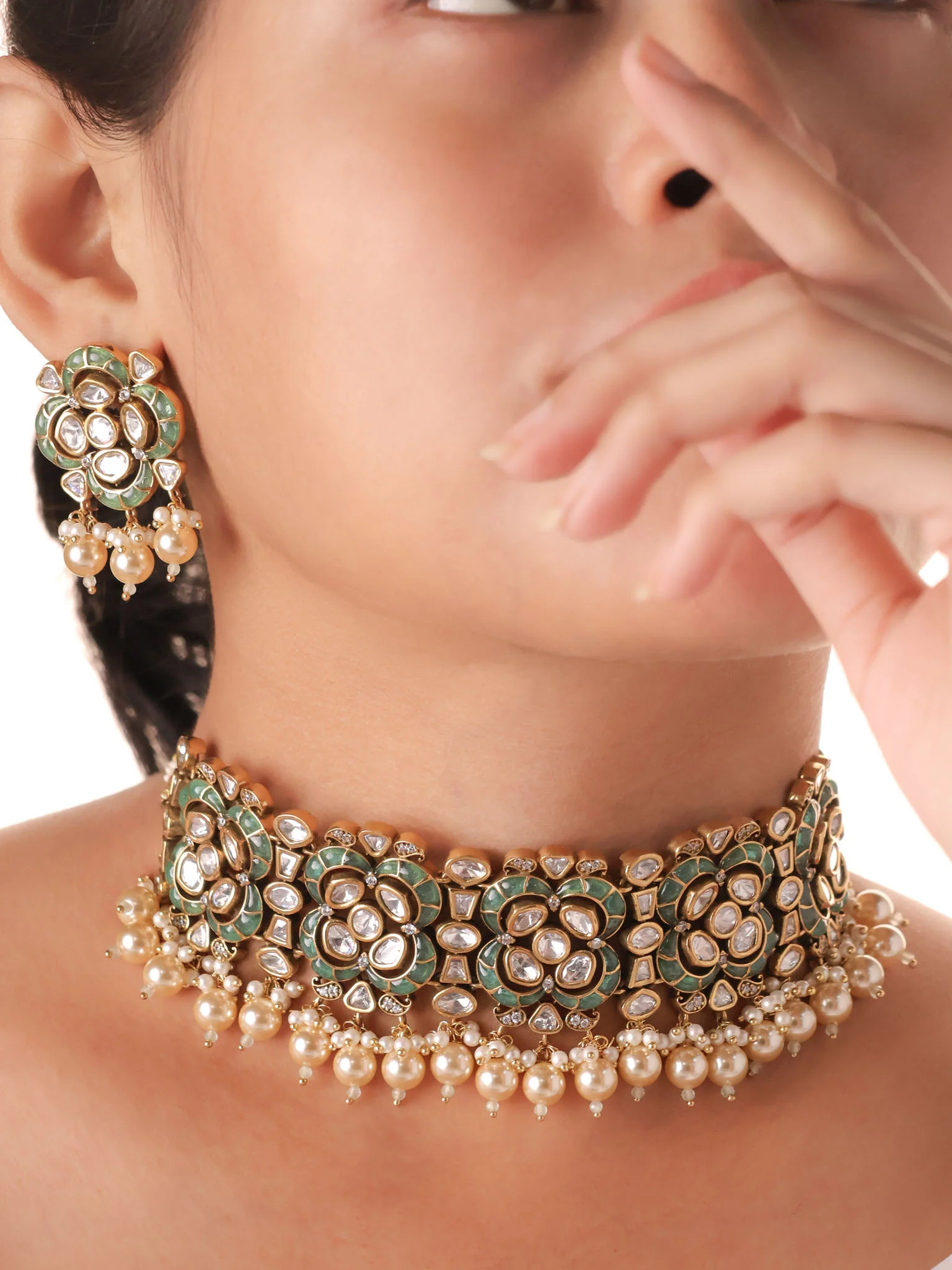 Gulbahar Meenakari Polki Choker Set