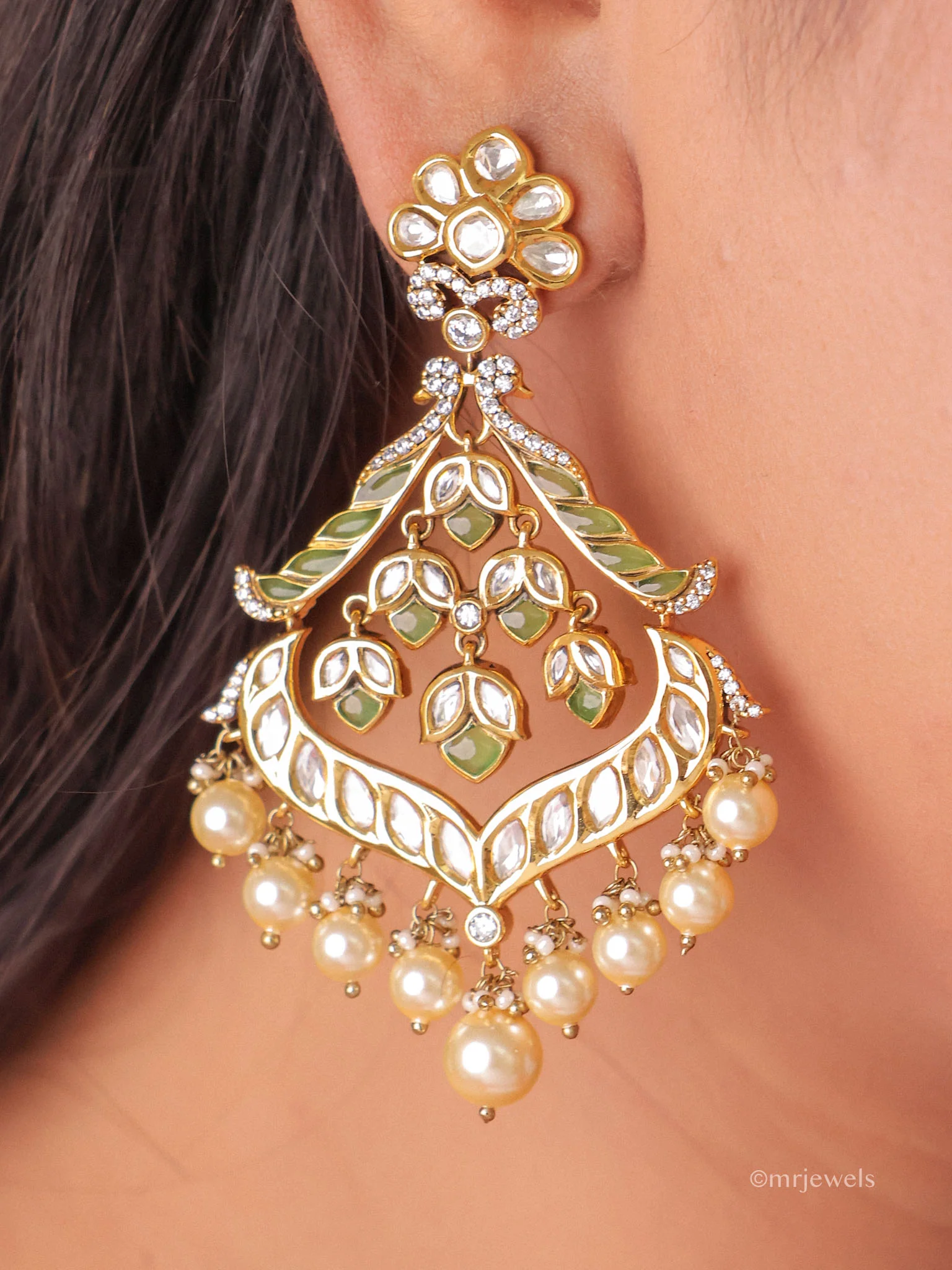 Gulnaar Meenakari Chandbali Earrings - Image 9