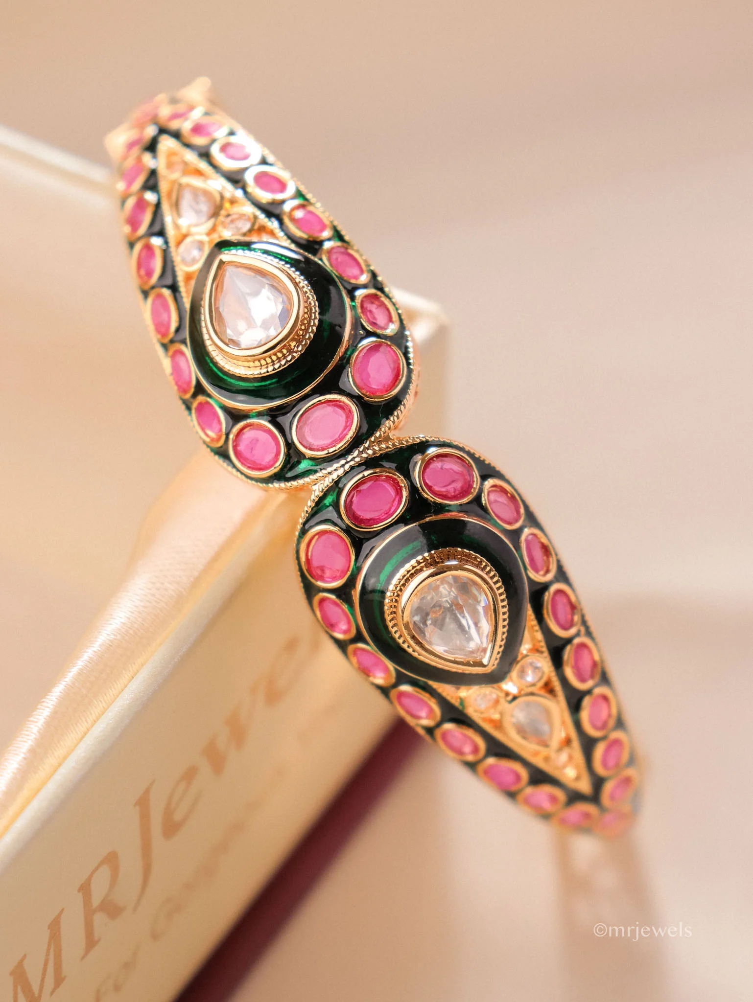 Gulnaar Meenakari Polki Kada Openable Bracelet - Image 3