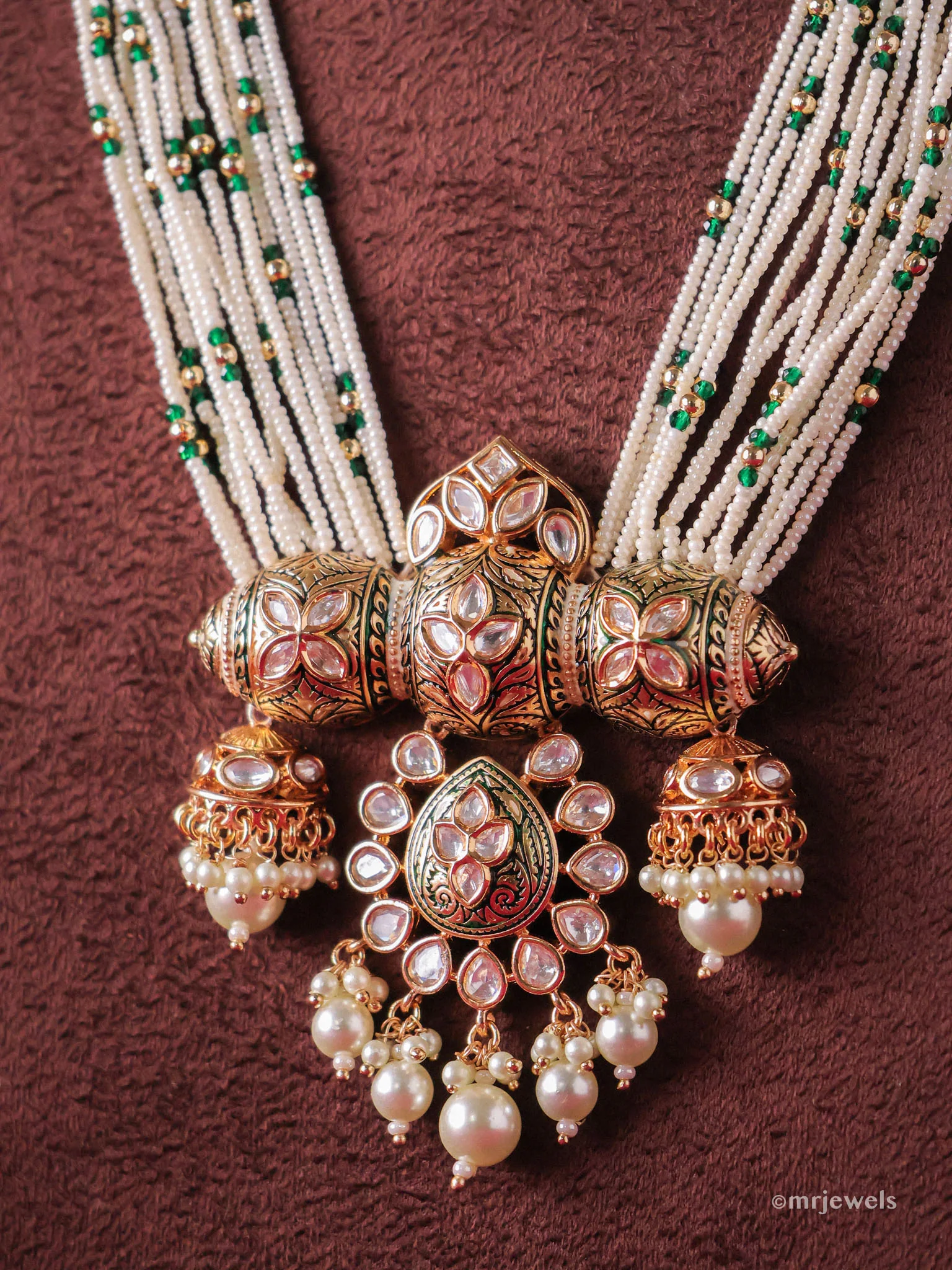 Gulnar Meenakari Toran Pearl Haar (Set) - Image 2
