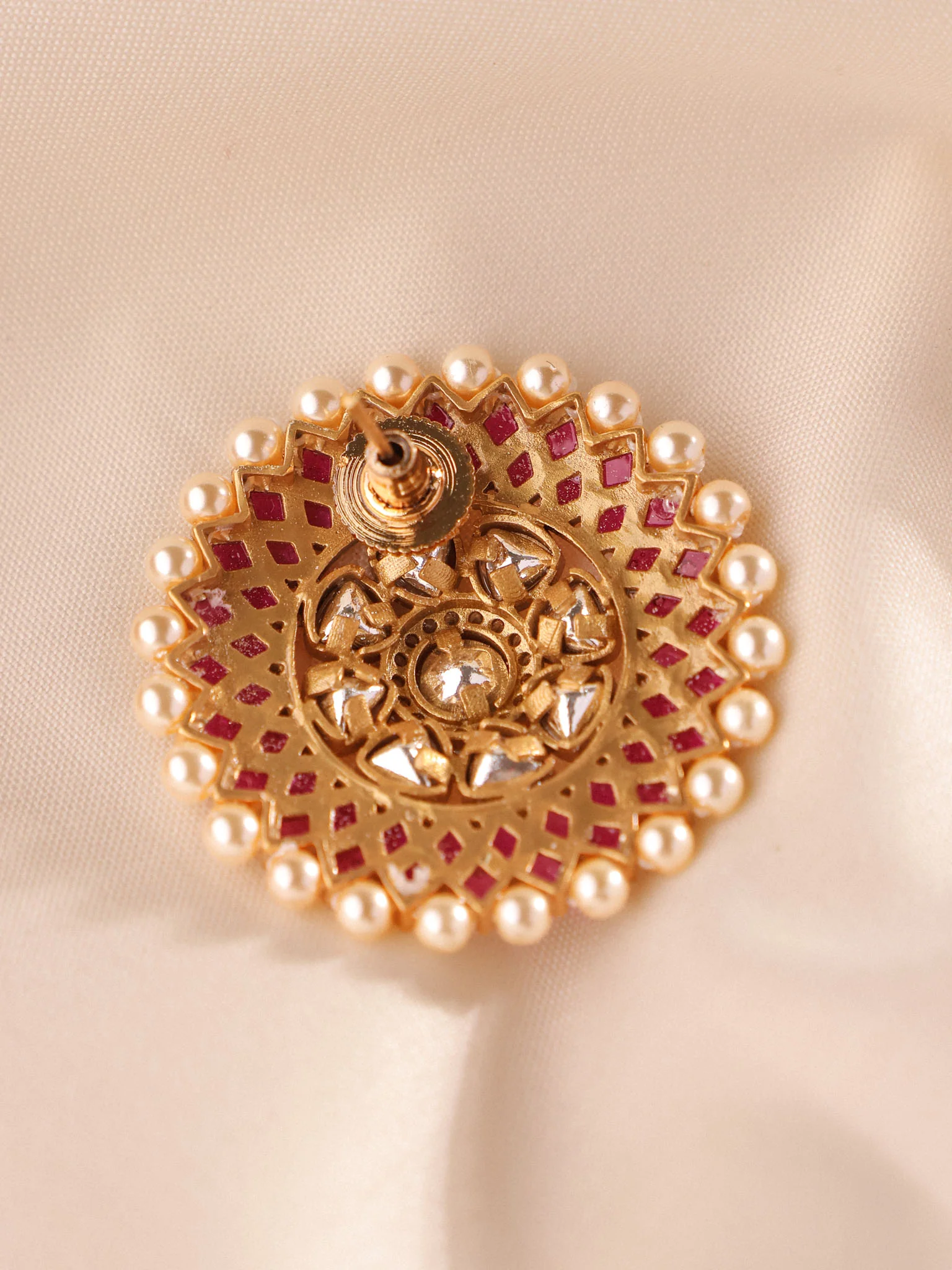 Gulrani Polki  Stud Oversized Studs Earrings - Image 3