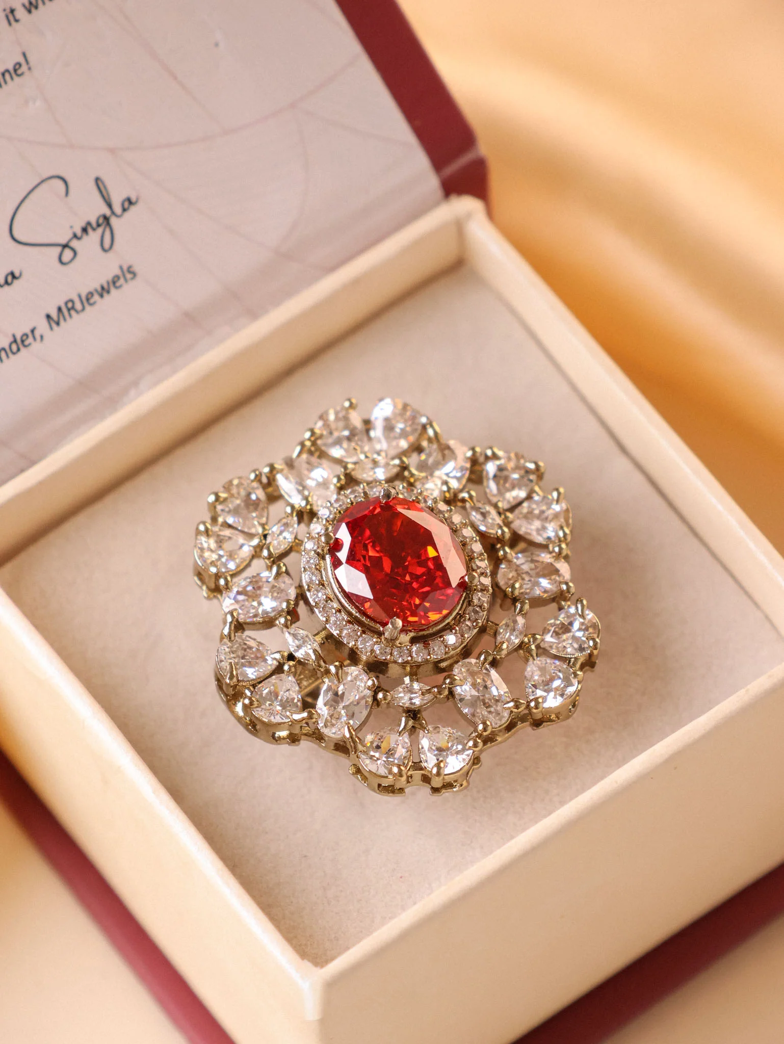 Gulzar Kundan Statement Ring - Image 7