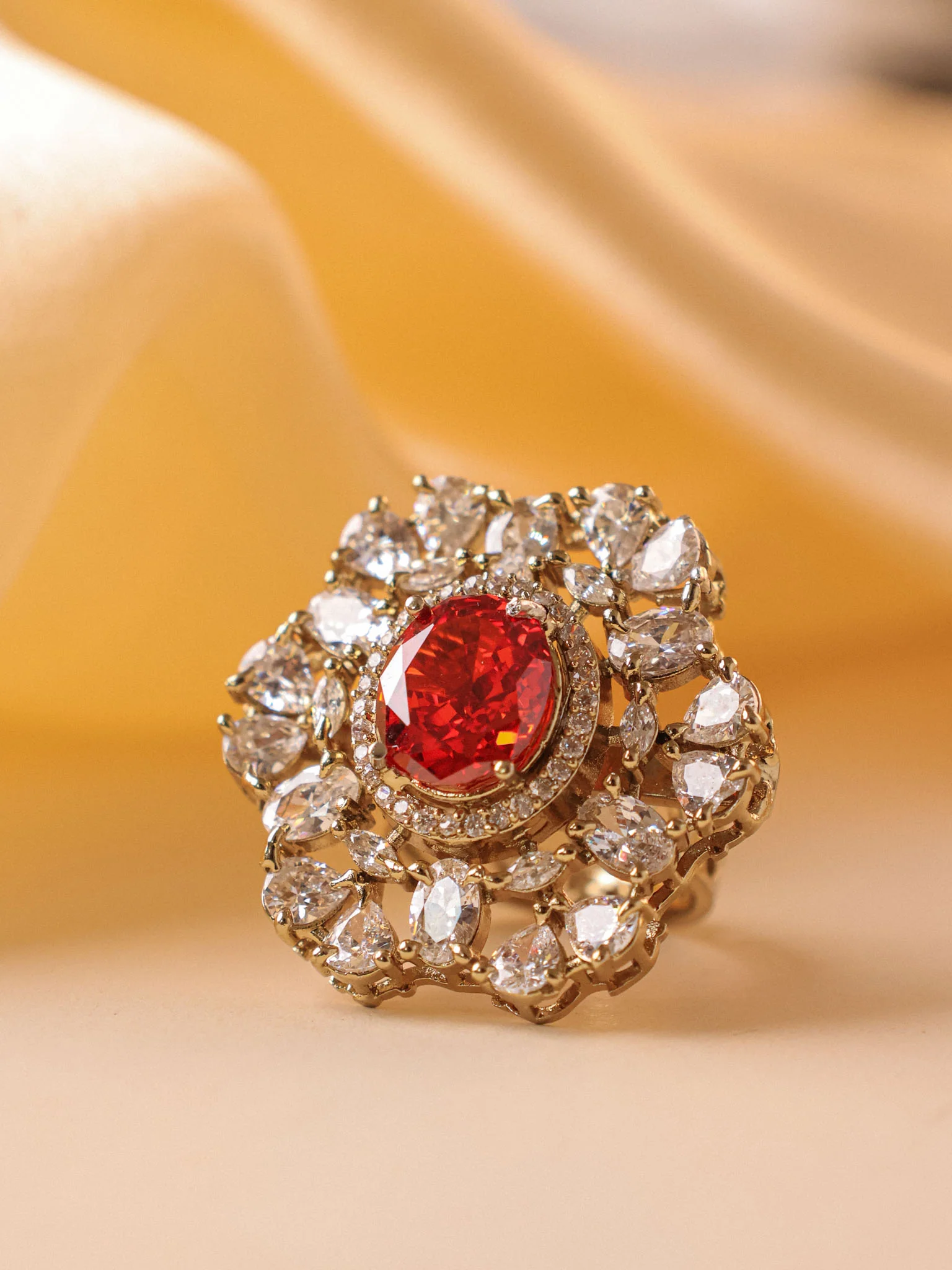 Gulzar Kundan Statement Ring - Image 8