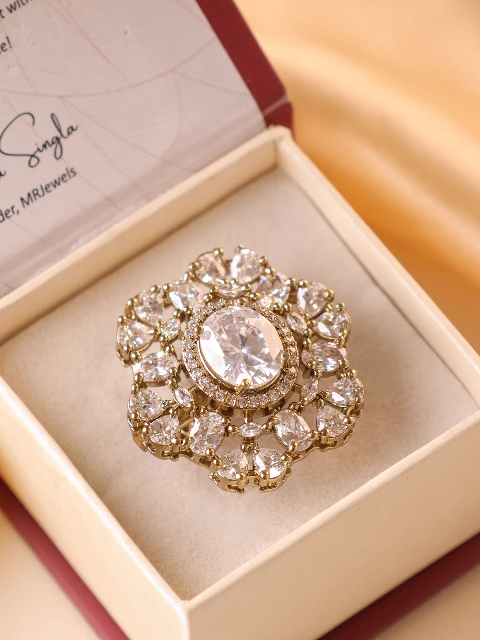 Gulzar Kundan Statement Ring - Image 9
