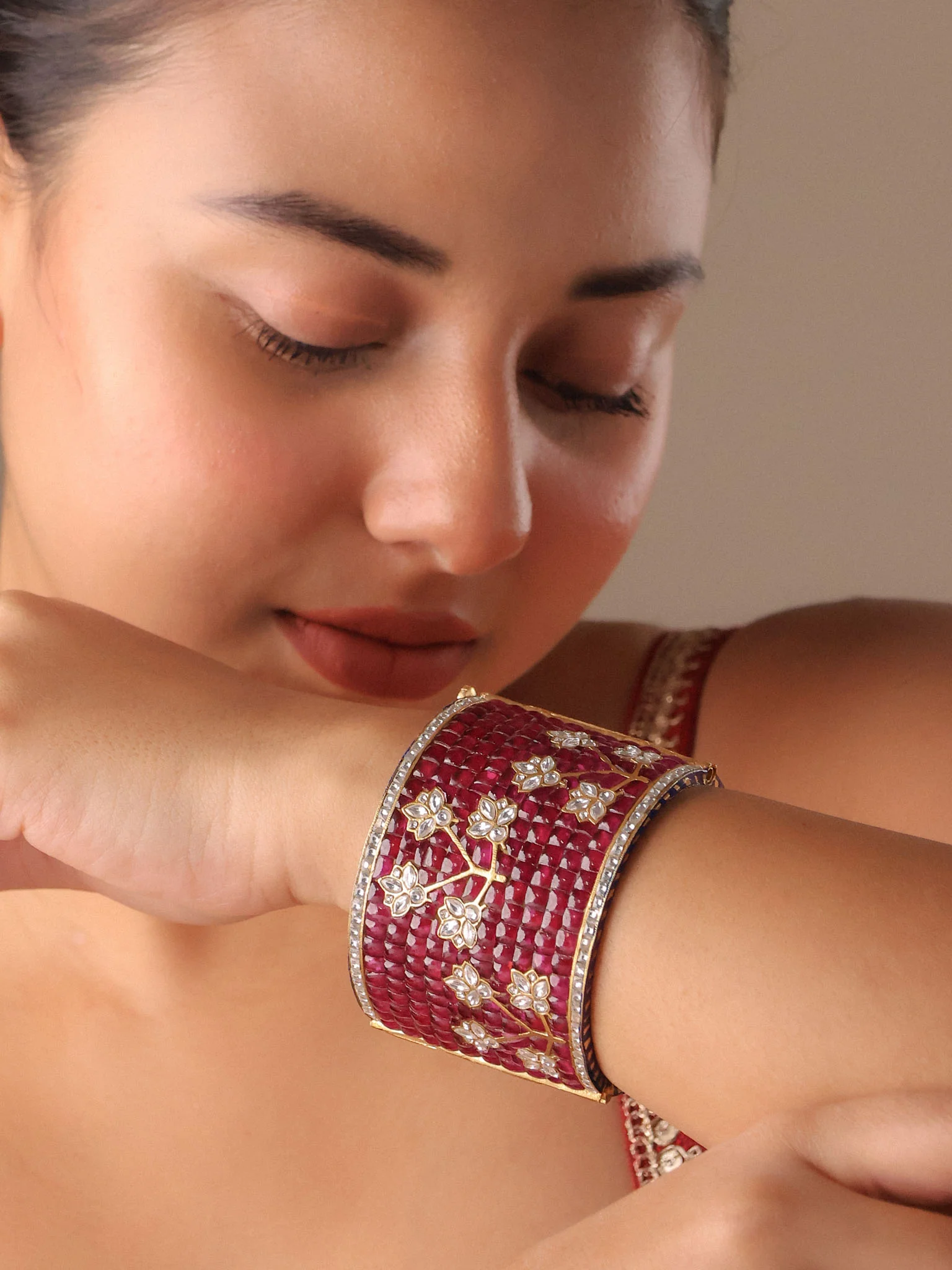 Handcrafted Meenakari Kada Cuff
