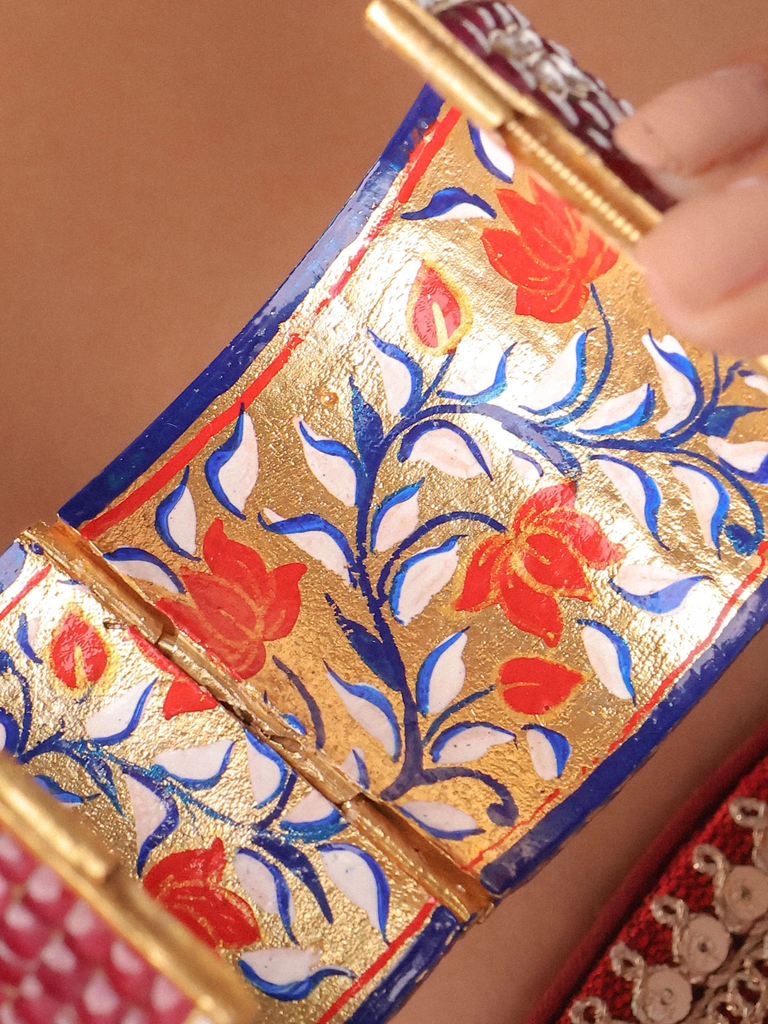 Handcrafted Meenakari Kada Cuff - Image 3