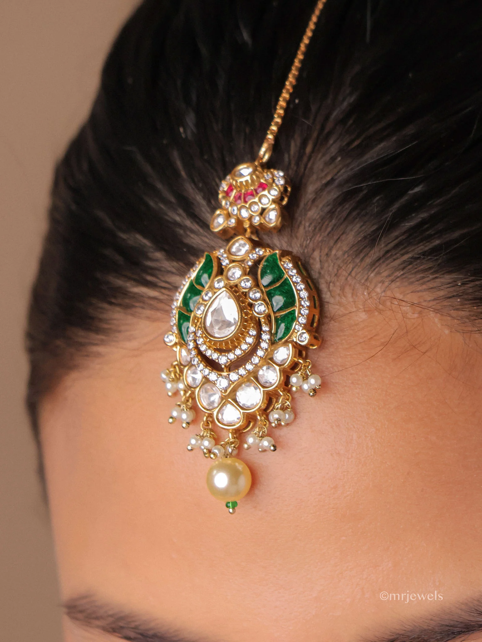 Heirloom Kundan Pearl Bridal Choker Set - Image 2