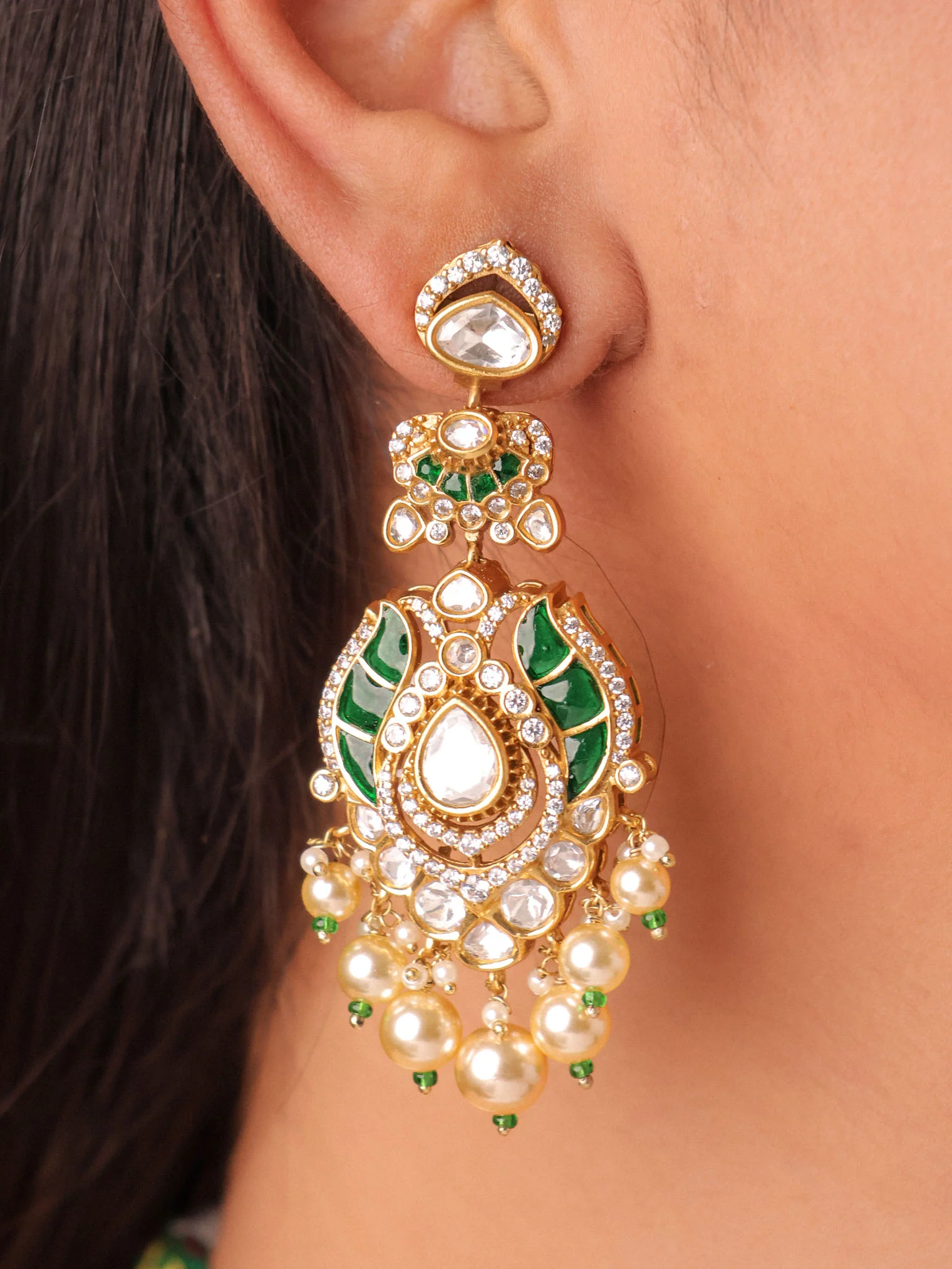 Heirloom Kundan Pearl Bridal Choker Set - Image 6